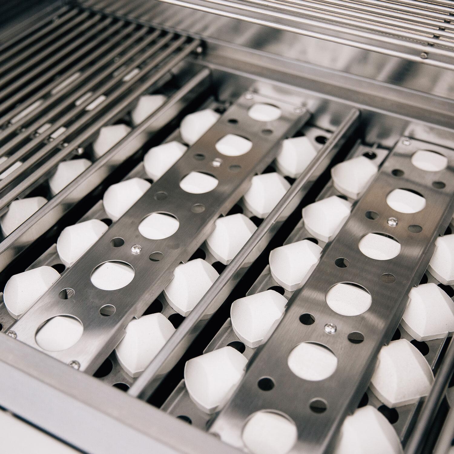 Summerset SZRPRO40 Sizzler Pro 40-in 5 Burner Built-In Natural Gas Grill w/ Rear Infrared Burner - Burner Covers w/ Briquettes - Detail thumbnail