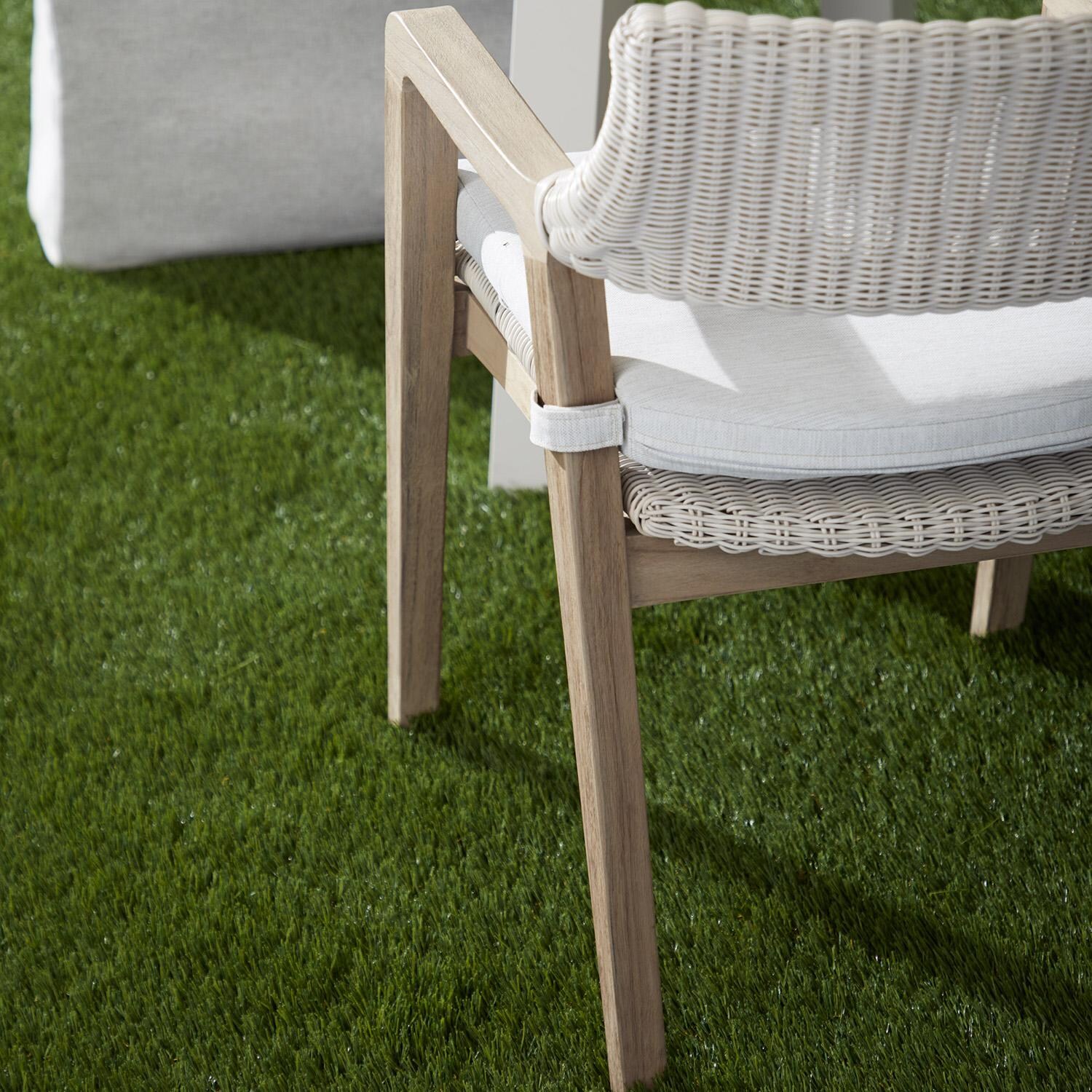 Lakeview Laurabelle Wicker Dining Arm Chair in White Speckle - Lifestyle thumbnail
