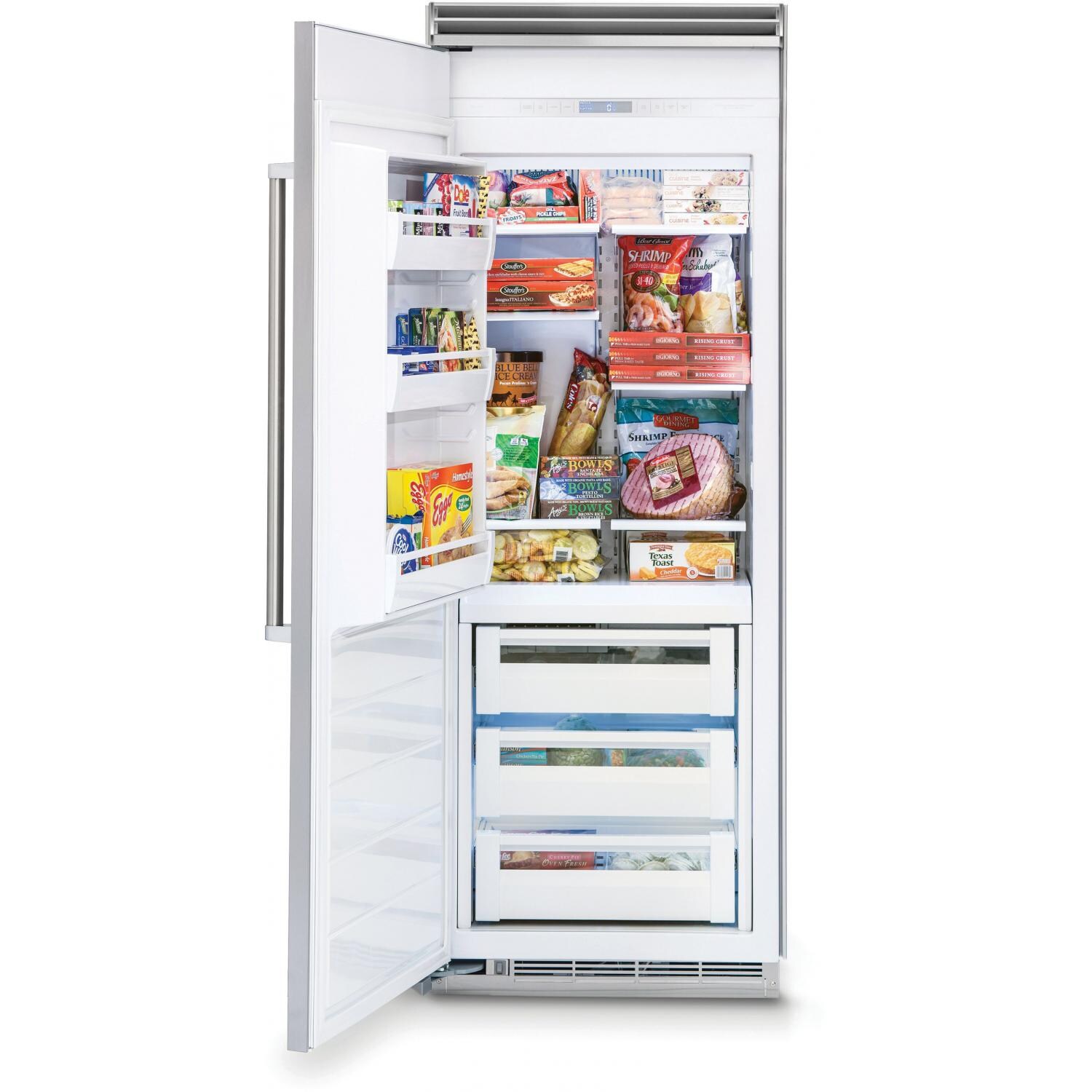 Viking Professional 5 Series 30-Inch 15.9 Cu. Ft. Built-In Left Hinge All Freezer - Open View thumbnail