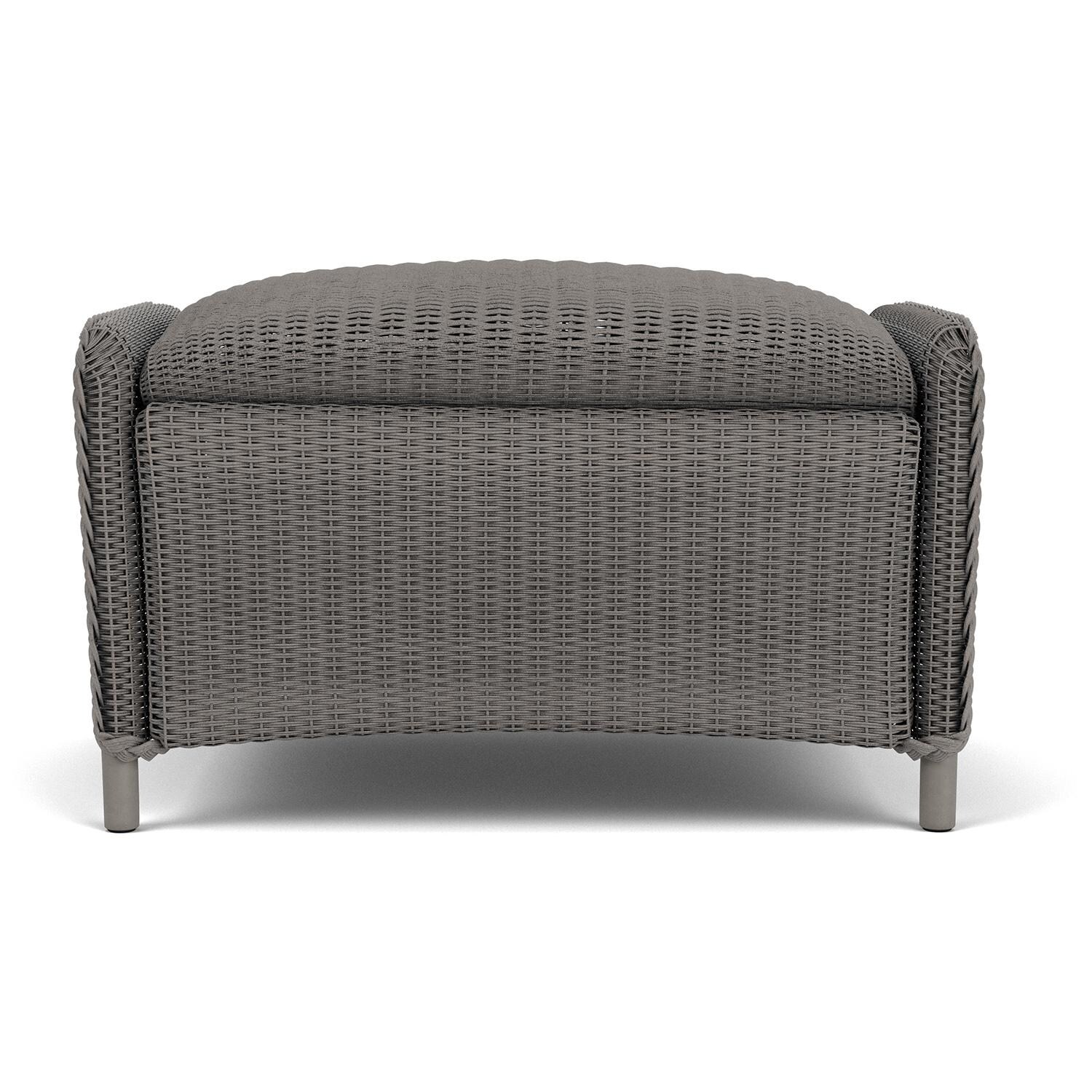 Lloyd Flanders Reflections Ottoman, Padded in Pewter Finish - Back thumbnail