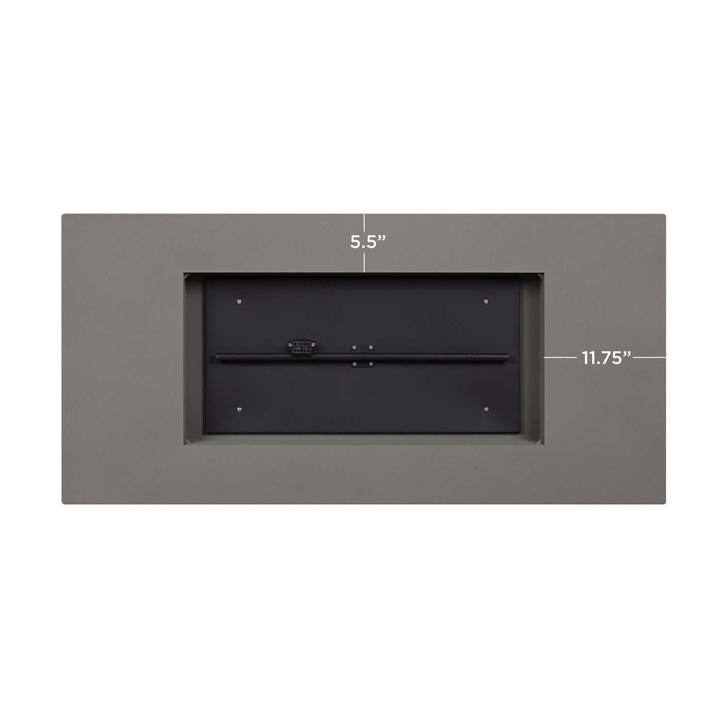 Covewood 58 Inch Rectangular Aluminum Propane Fire Pit Table w/ Hidden Propane Tank in Cloud Gray by BBQGuys Signature - Burner - Detail thumbnail