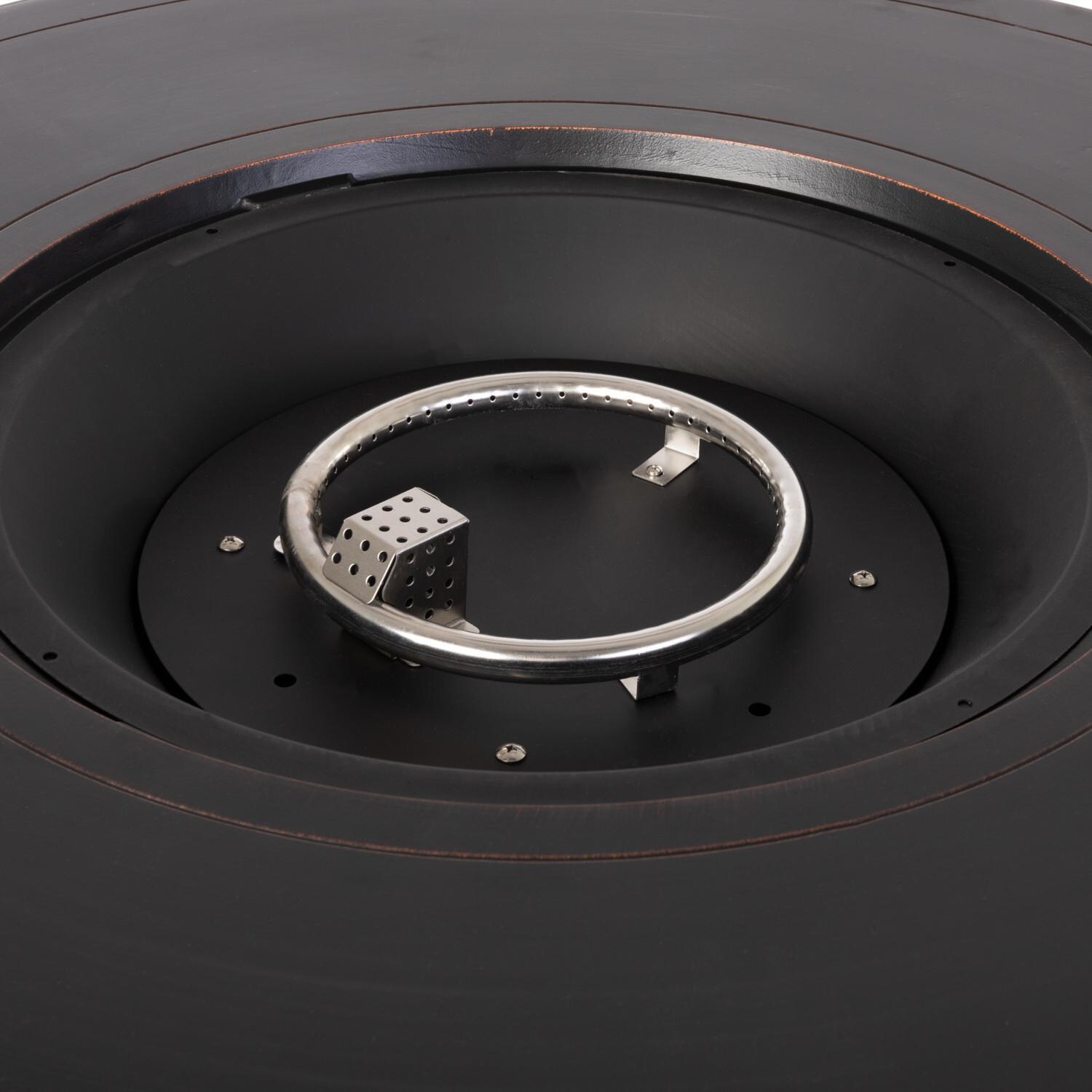 Ultimate Patio 62373 Welcome View 44-Inch Round Woven Aluminum Propane Gas Fire Pit - Burner thumbnail