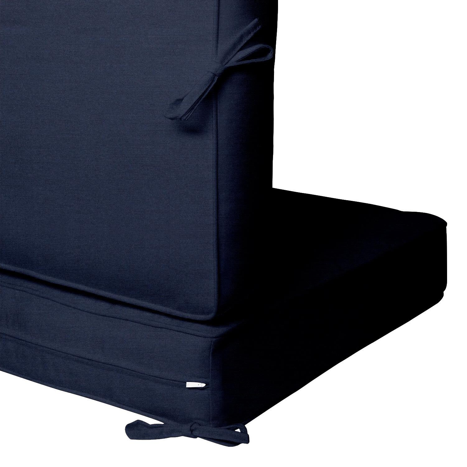 Sunbrella Canvas Navy Medium Outdoor Replacement Club Chair Cushion Set W/ Piping By UltimatePatio.com - Zipper and Tie Detail