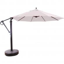 Galtech 11 Ft. Octagonal Aluminum Patio Cantilever Umbrella W/ Easy Lift And Easy Tilt Wheel - Antique Bronze Frame W/ Sunbrella Canvas Canvas Canopy