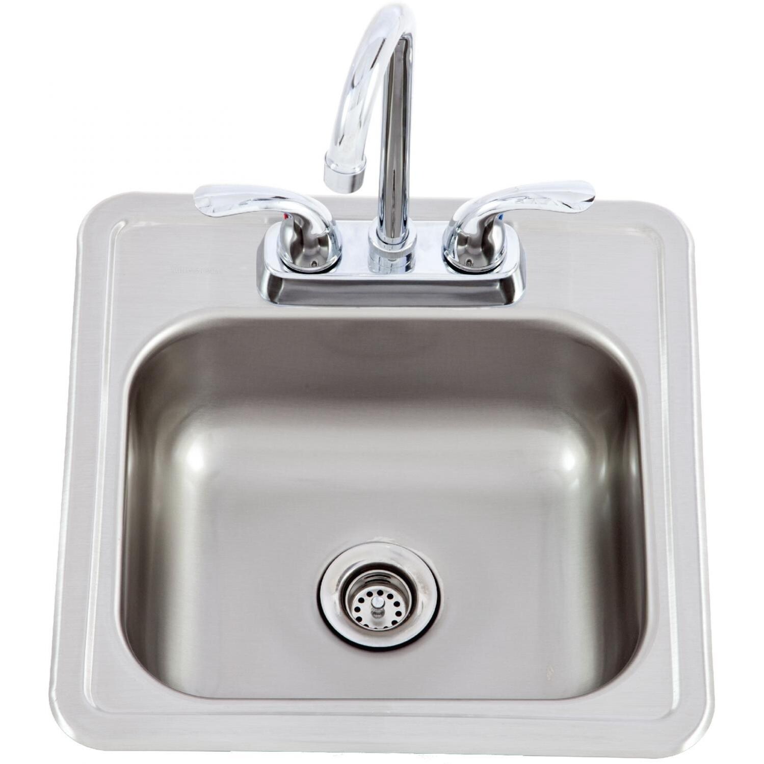 Lion 15 X 15 Stainless Steel Sink With Faucet thumbnail