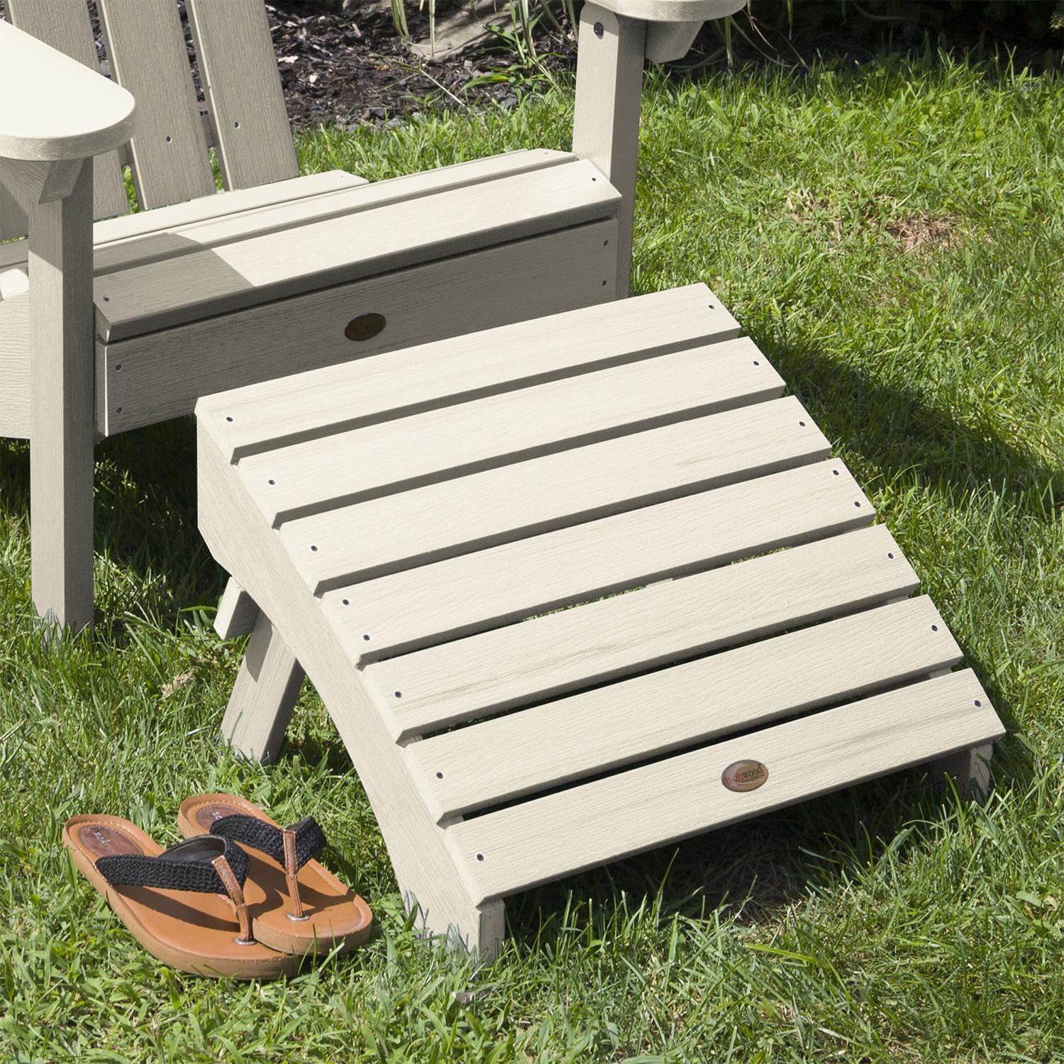 Lakeview Folding Adirondack Ottoman - Whitewash - In Use thumbnail