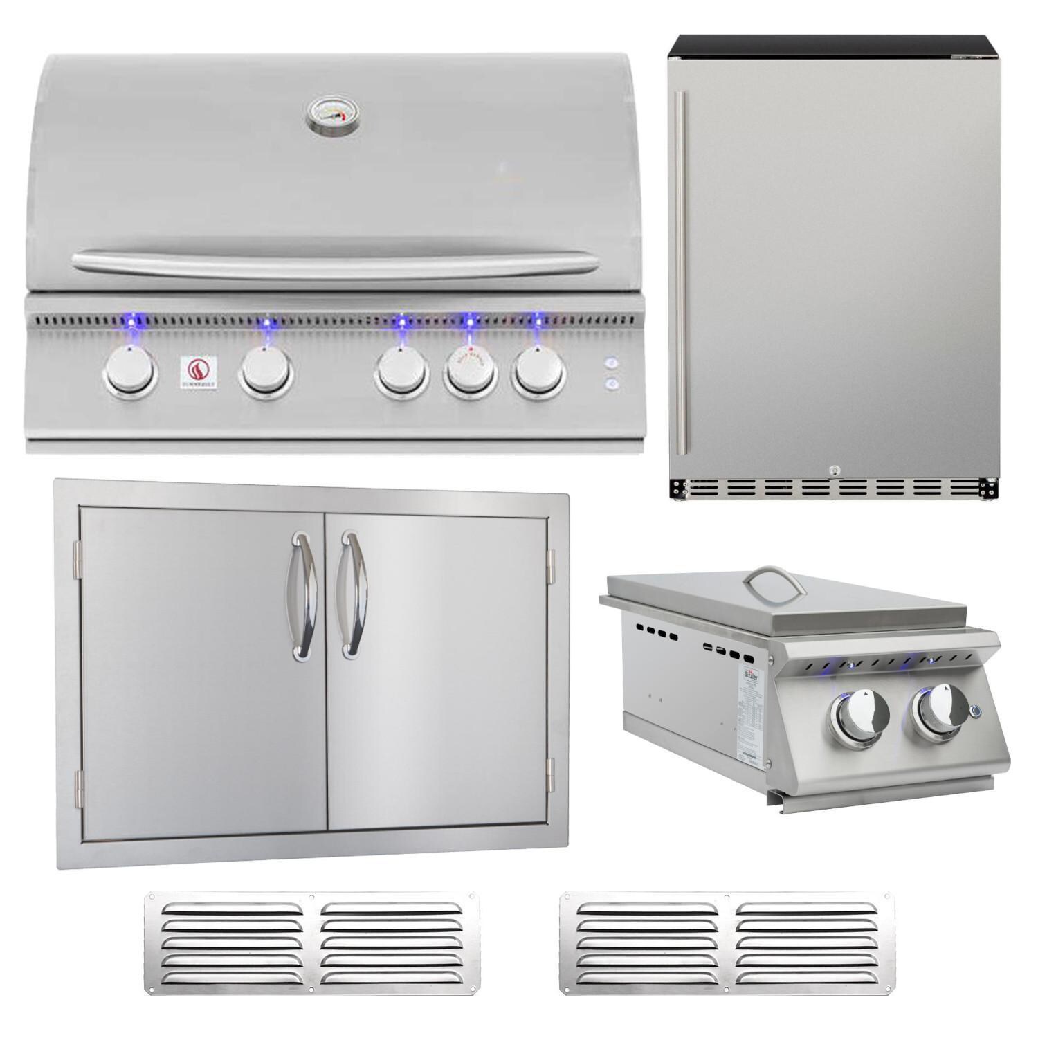 Summerset Sizzler Pro 6-Piece 32-Inch Propane Outdoor Kitchen Package - SIZPRO32-LP-6PC-PROMO