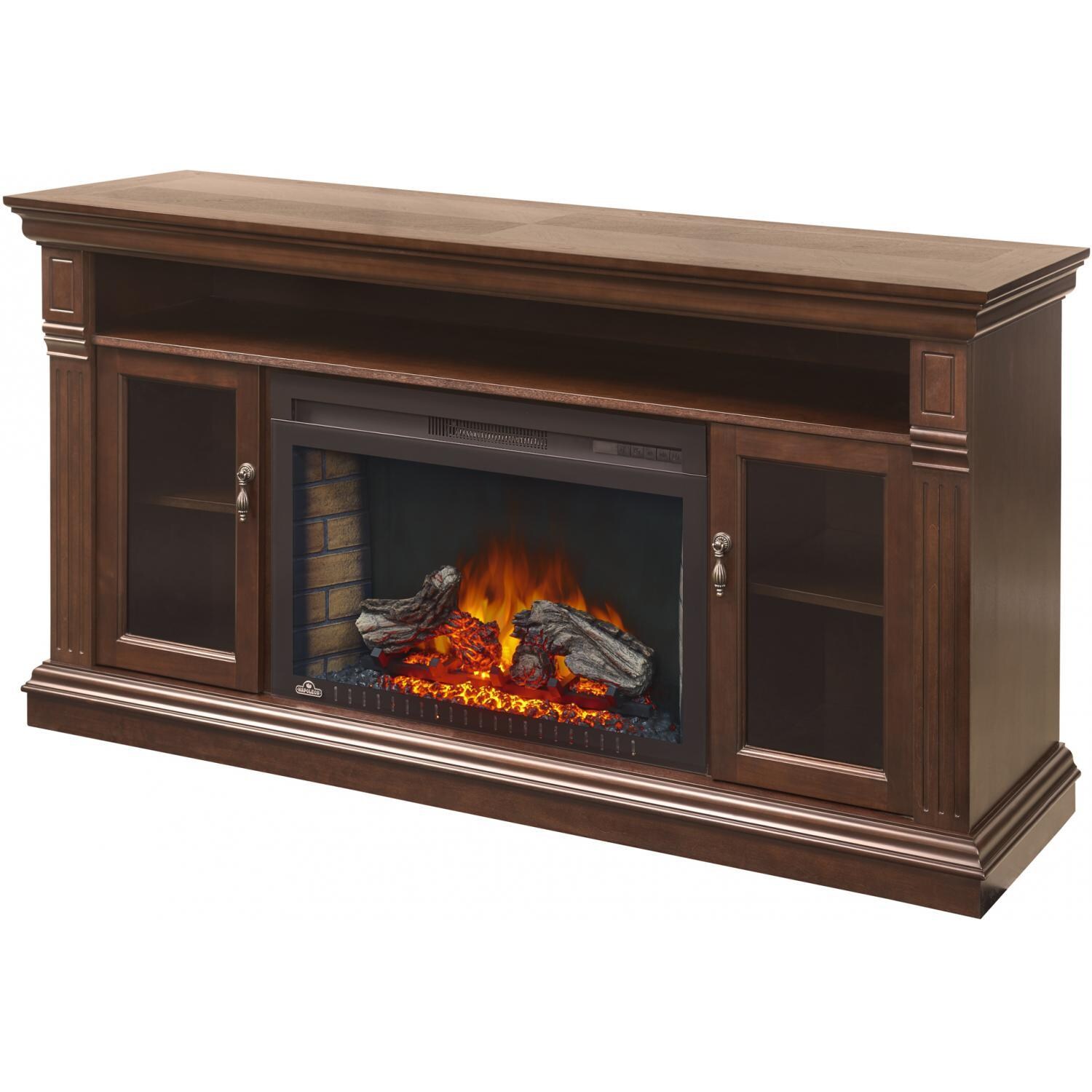 Napoleon NEFP29-1415E 64-Inch Canterbury Electric Fireplace Media Console - Espresso Walnut - Angled View thumbnail