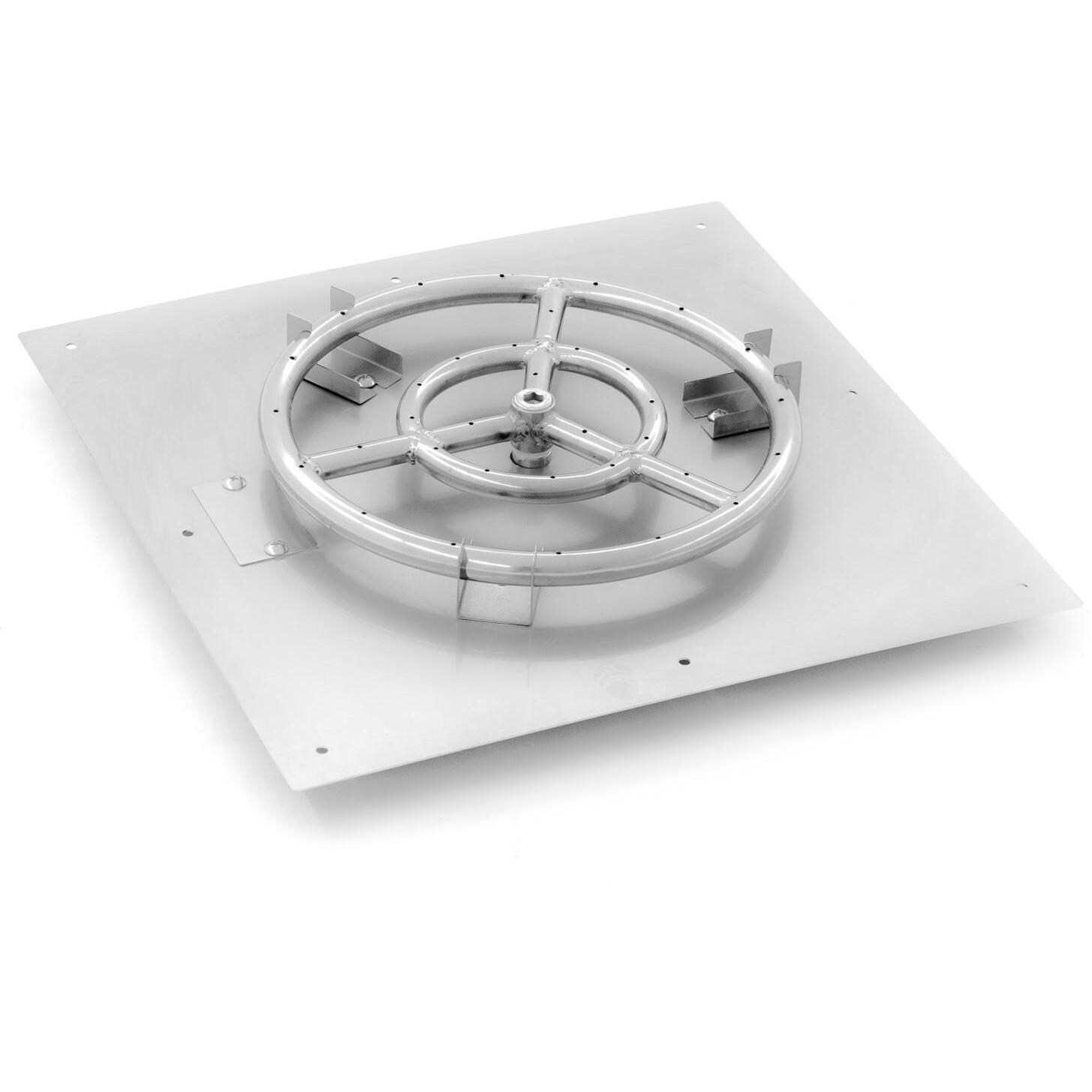 BBQGuys Signature 18-Inch Square Flat Pan With 12-Inch Propane Ring Burner (Ships As Natural Gas)