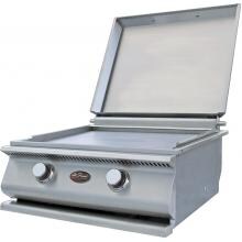 Cal Flame 24-Inch Built-In Stainless Steel Natural Gas Hibachi Griddle / Gas Grill W/ Removable Stainless Steel Cover (Ships As Propane With Conversion Fittings) - BBQ13900N image