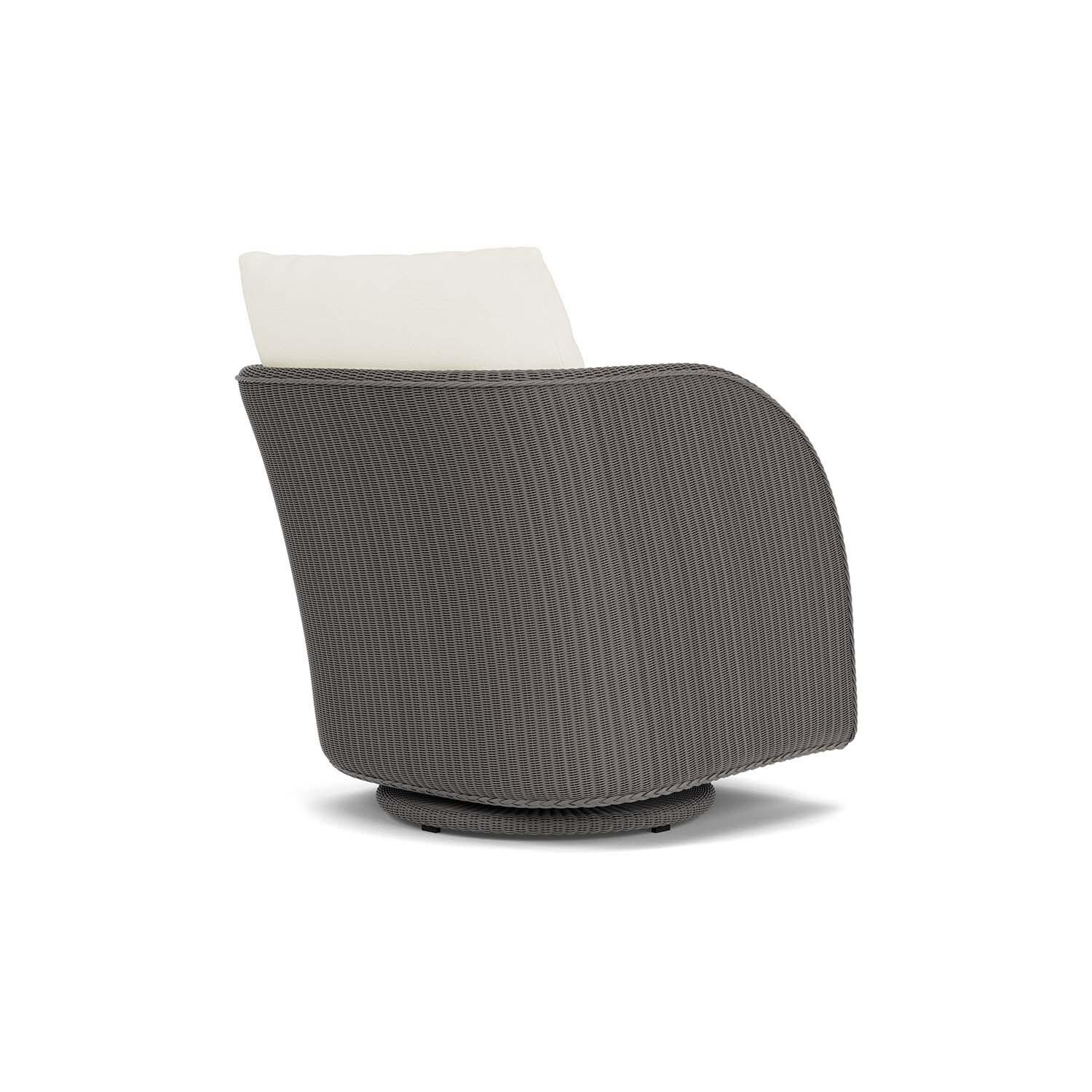 Lloyd Flanders Essence Swivel Glider Lounge Chair W/Sailcloth Salt Fabric - Pewter Finish - Back Right thumbnail