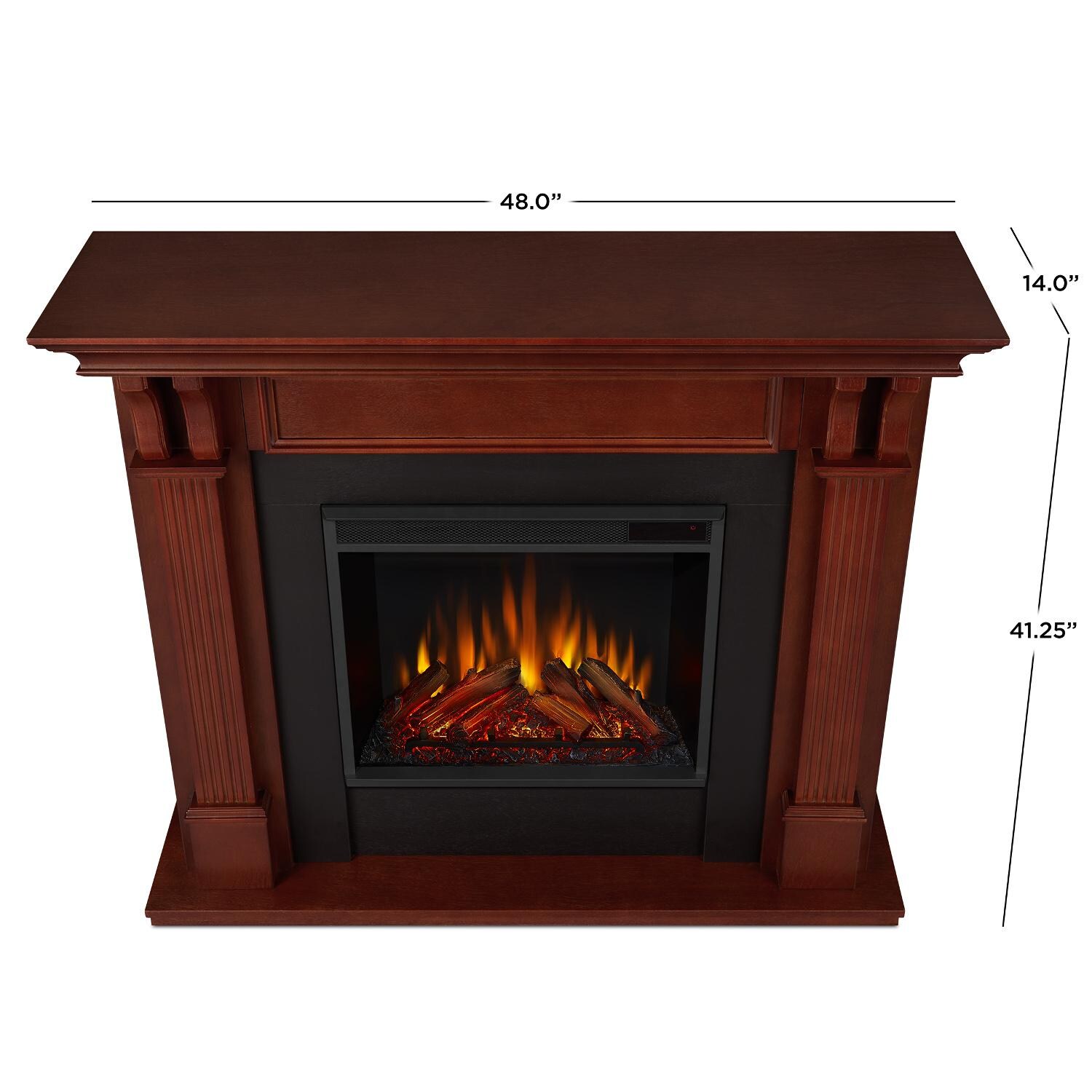 Real Flame - 7100E-M - Ashley 48-Inch Electric Fireplace With Mantel - Mahogany - Overall Dimensions thumbnail