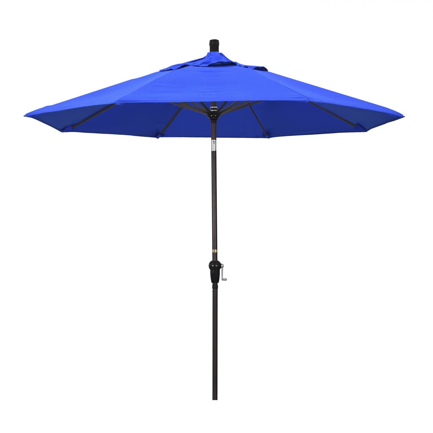California Umbrella 9 Ft Octagonal Aluminum Auto Tilt Patio Umbrella W/ Crank Lift & Aluminum Ribs - Bronze Frame / Sunbrella Canvas Pacific Blue Canopy thumbnail