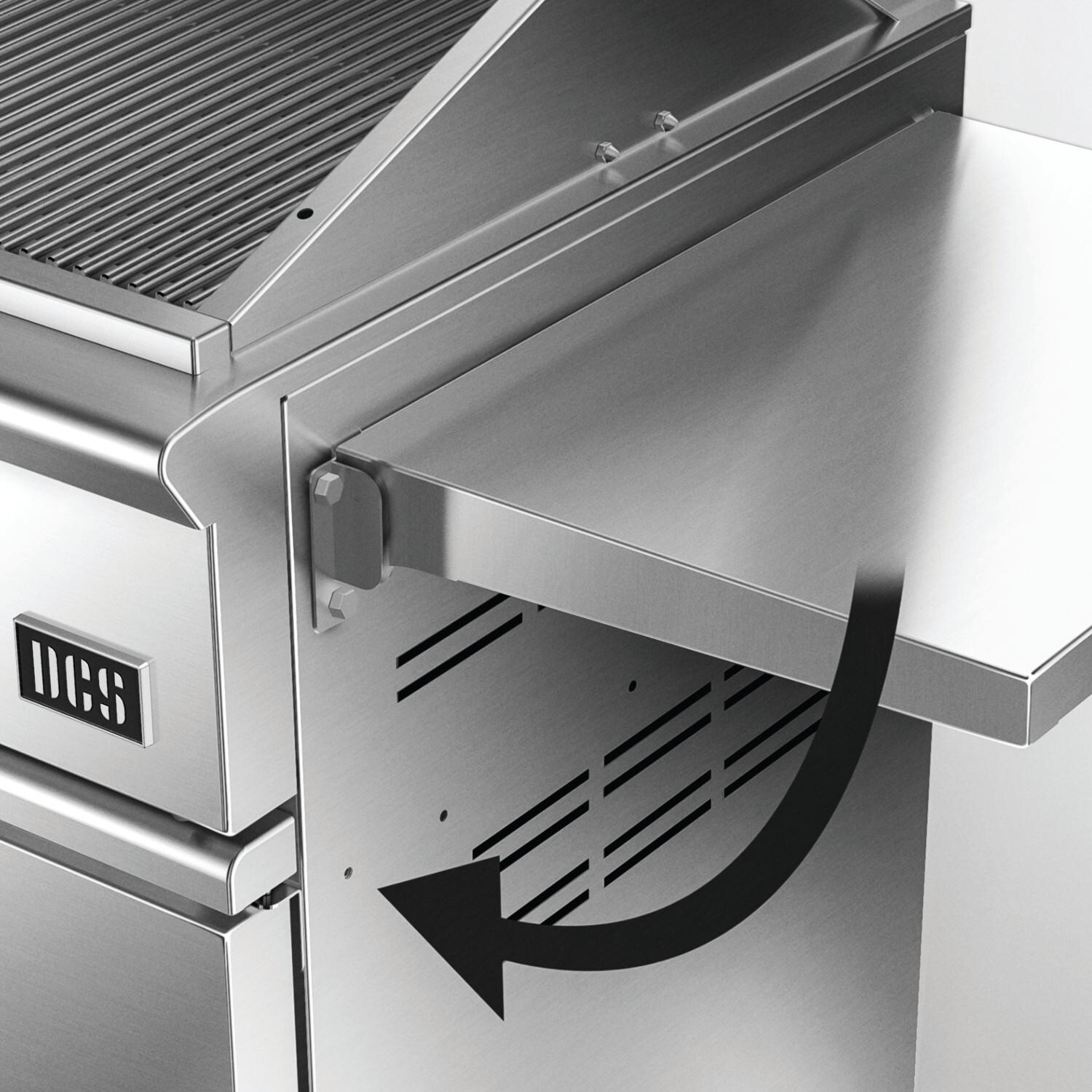 DCS BH1-30R-L Series 7 Traditional 30-Inch Propane Gas Grill With Rotisserie On DCS CSS Cart - Folding Side Shelf - Detail thumbnail