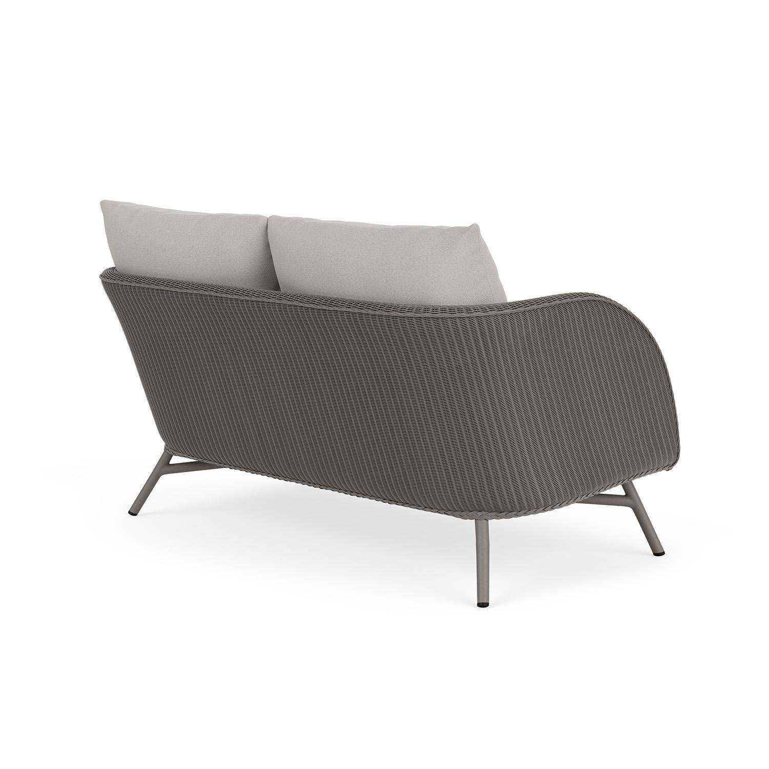 Lloyd Flanders Essence Loveseat W/Tundra Dove Fabric - Pewter Finish - Back Right thumbnail