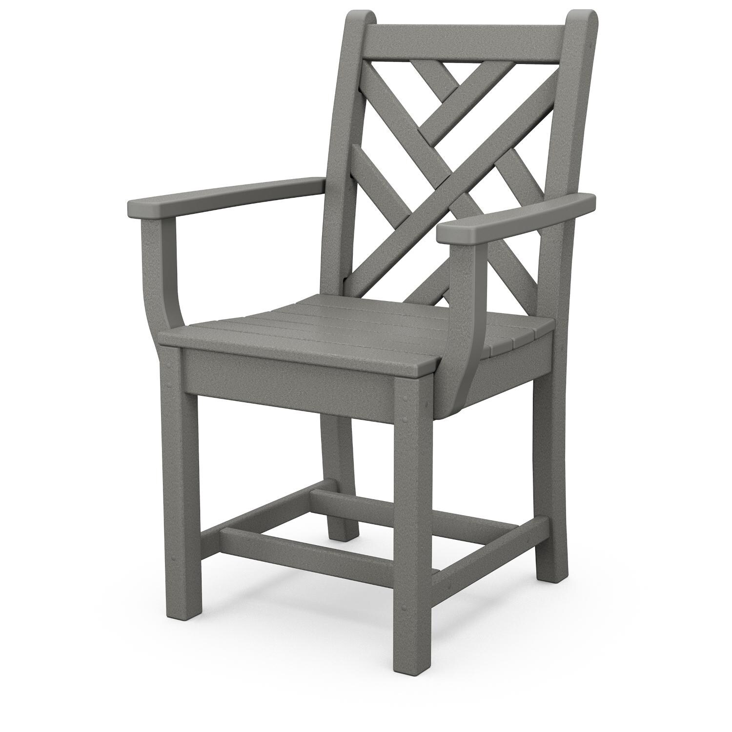 POLYWOOD Slate Gray Chippendale Dining Arm Chair thumbnail
