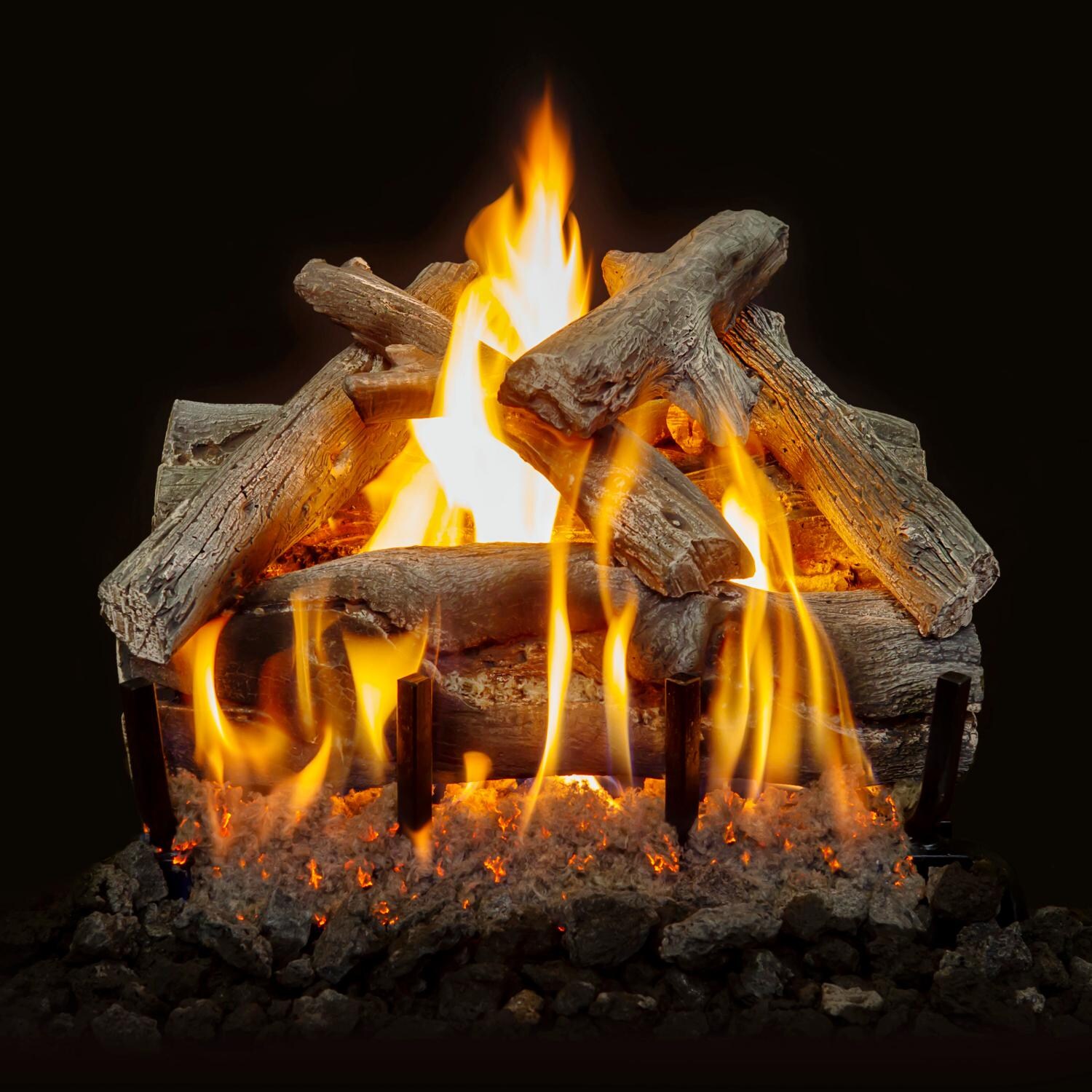 Grand Canyon 18-Inch Western Driftwood Vented Propane Log Set W/ 2 BRN Burner - Variable Flame Remote