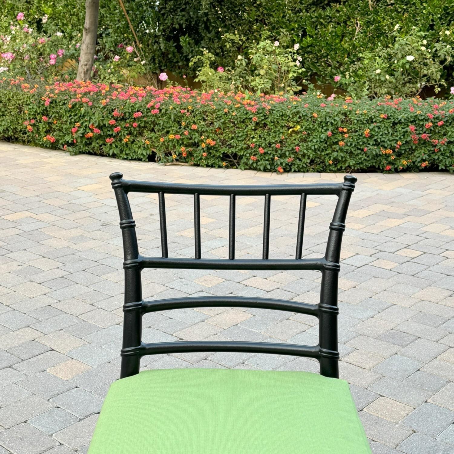 Bella 5 Pc Aluminum Swivel Bar Height Bar Set in Green/Dark Brown by Darlee - Chair Back - Lifestyle thumbnail