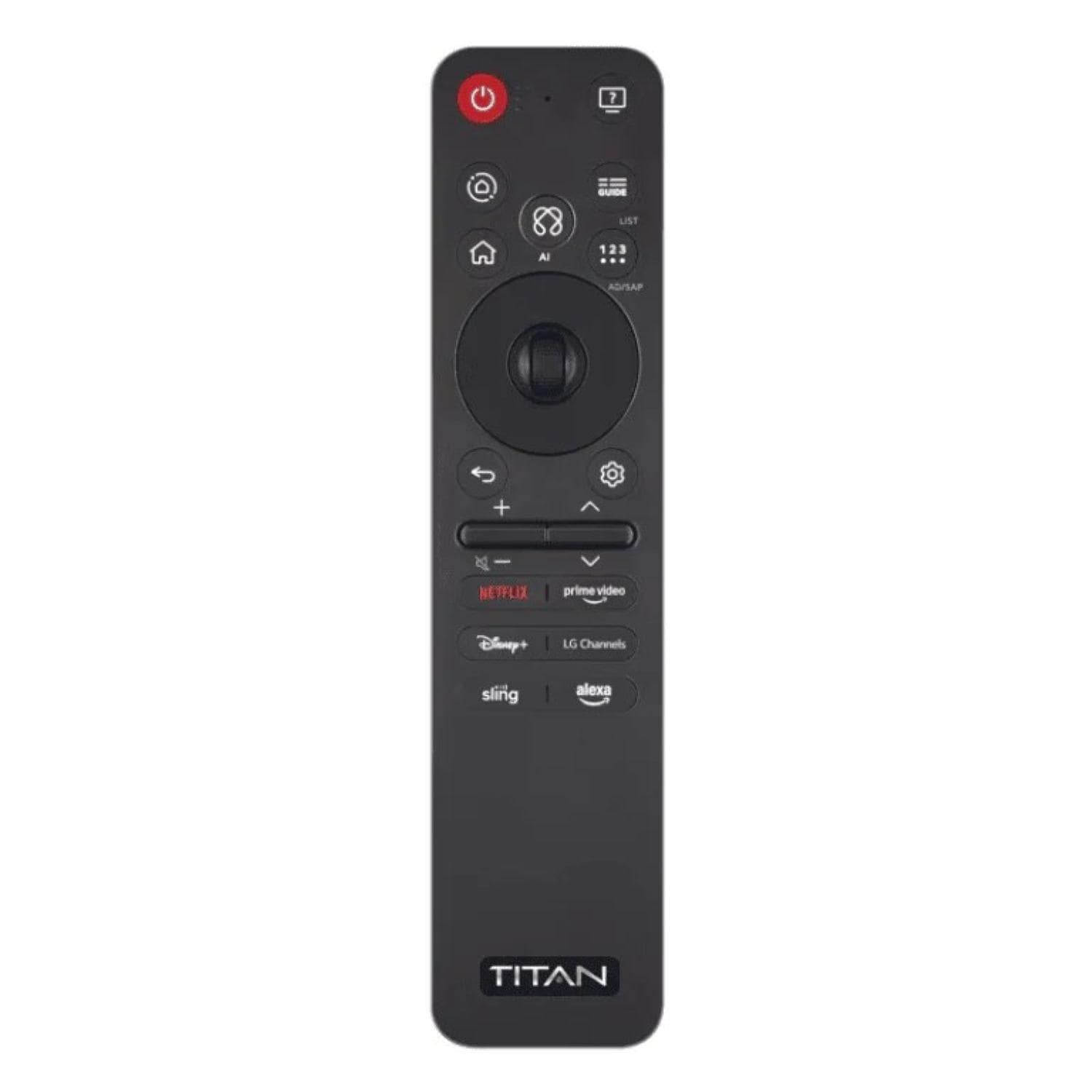 Titan L300-QNED-075 L300 Series 75-in Full Sun w/ Premium TV Cover & Roku Stick 4K QNED Smart Outdoor TV - Remote - White Background thumbnail