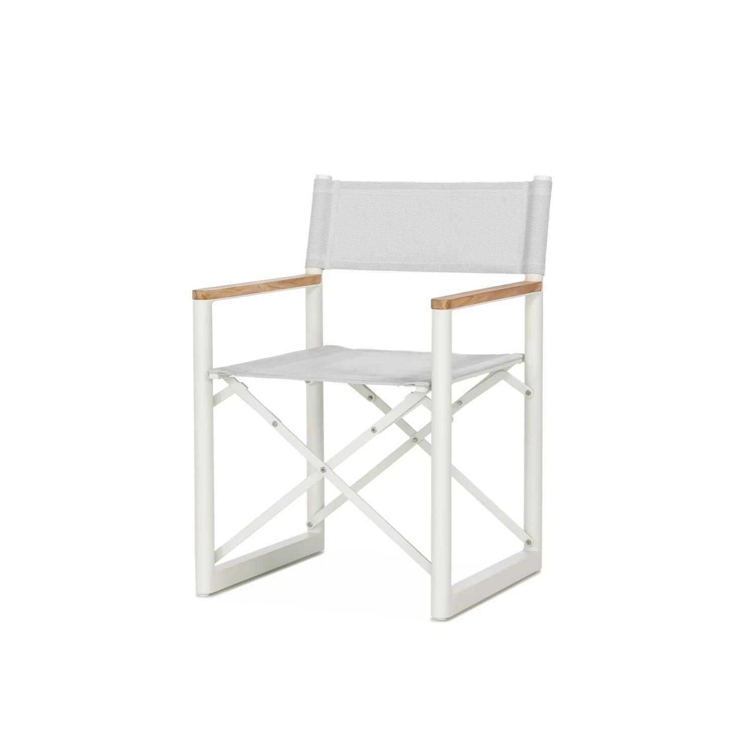 Barbados Director Chair in White By Teak + Table