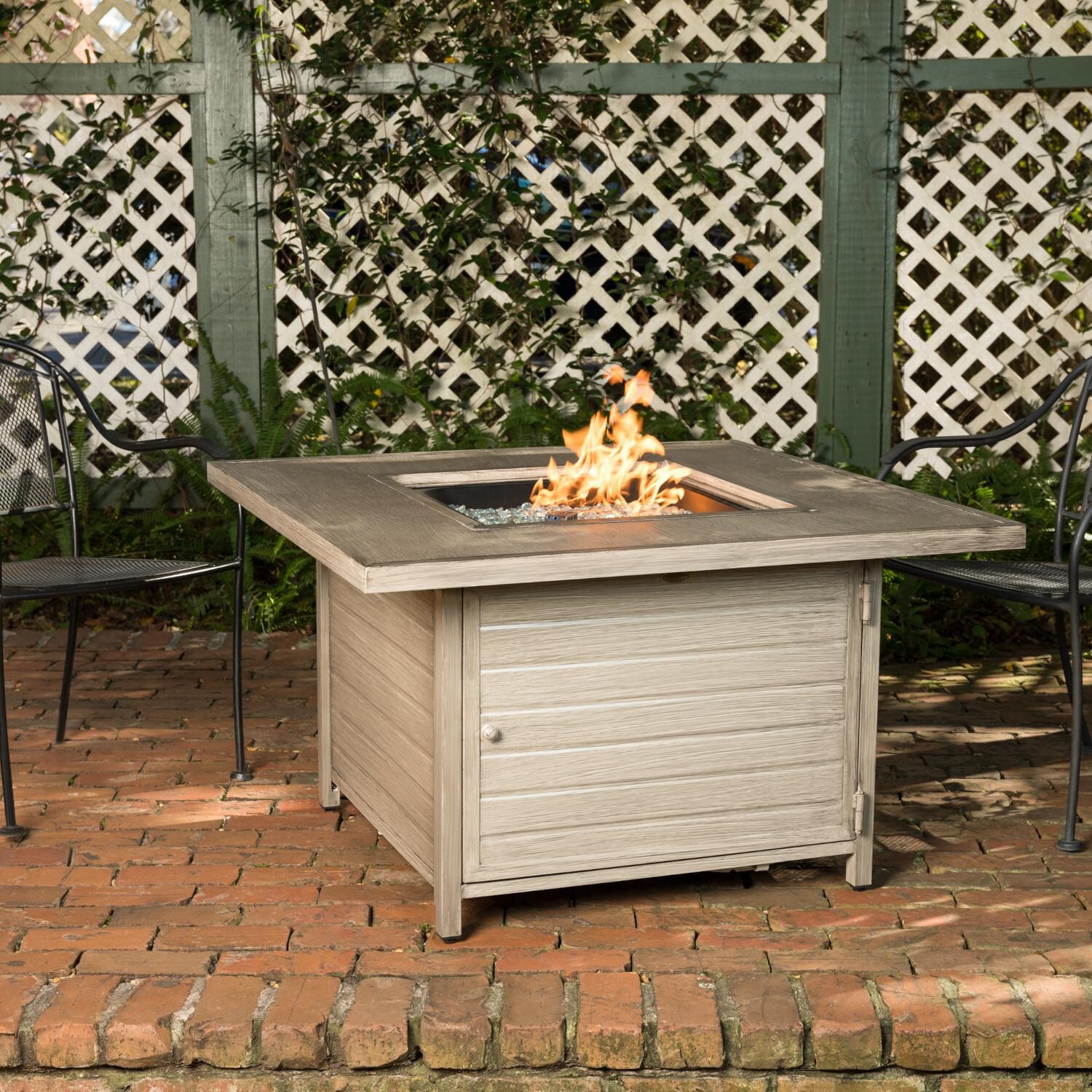 Ultimate Patio SC62741 Saddlebunch 40-Inch Square Aluminum Propane Fire Pit Table thumbnail