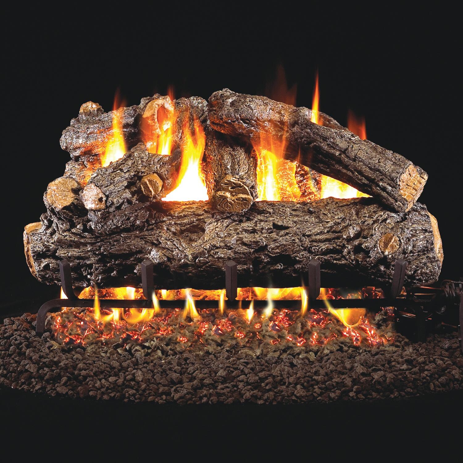 Peterson Real Fyre 18-Inch Rustic Oak Designer Gas Log Set With Vented Natural Gas G45 Burner thumbnail