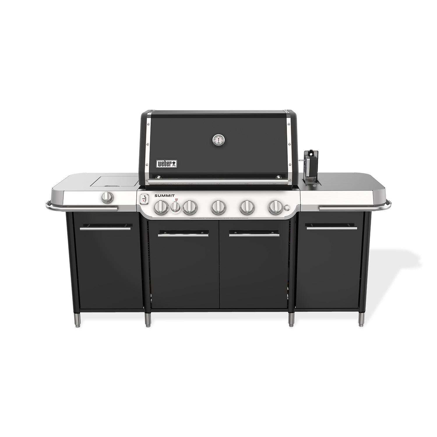 Weber 1500079 Summit GC38 E Propane Gas Grill Center - Black - Rotisserie - White Background thumbnail