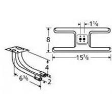 Stainless Steel H Twin, Centered, 1.25 Inch Offset Burner 10502-71202 image