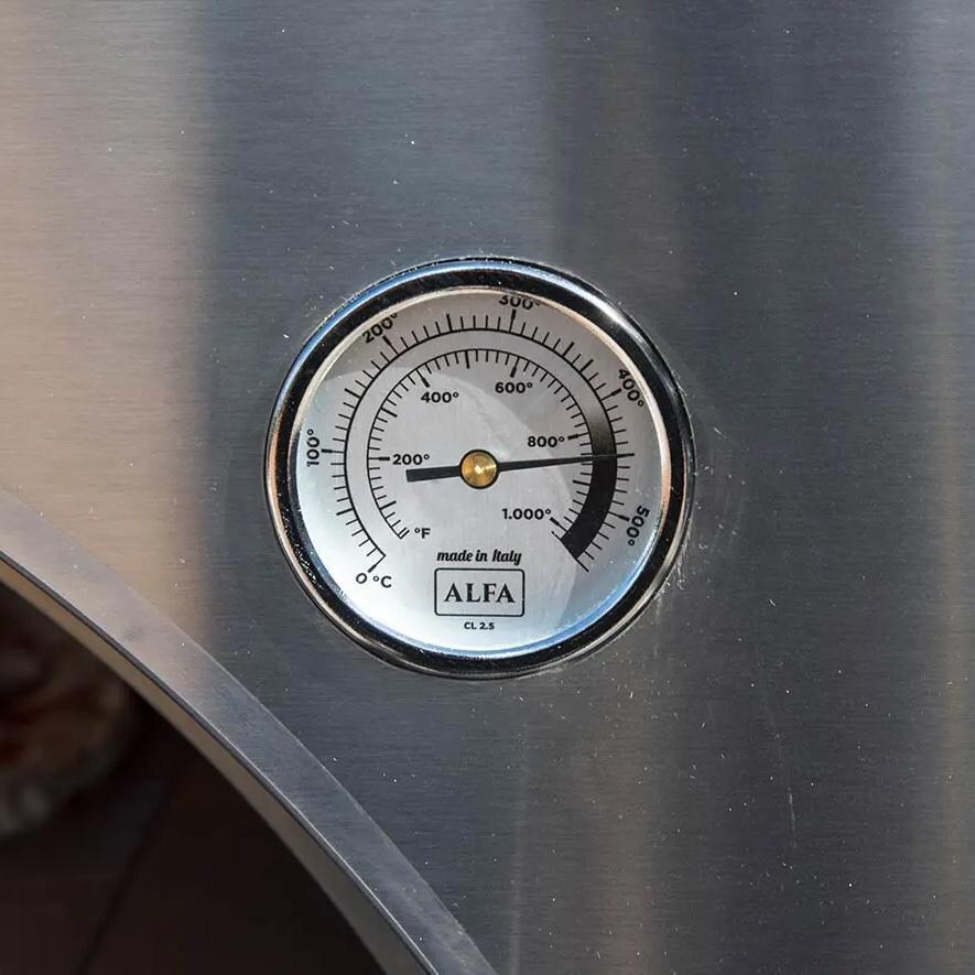 Alfa FXCL-2P-MGRA-U Classico 2 Pizze Natural Gas Pizza Oven - Ardesia Grey - Temperature Gauge - Detail thumbnail