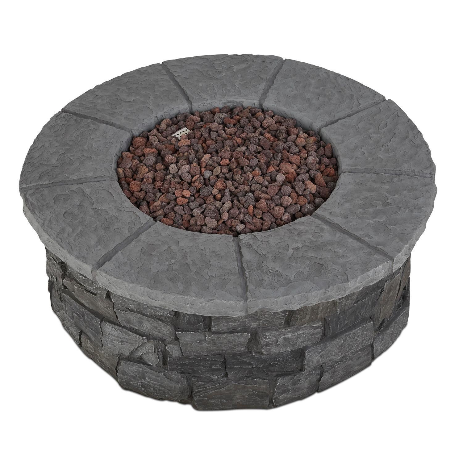 Lakeview Outdoor Designs SC-C11810LP-GRY Baywood 43-Inch Round Propane Gas Fire Table - Top thumbnail
