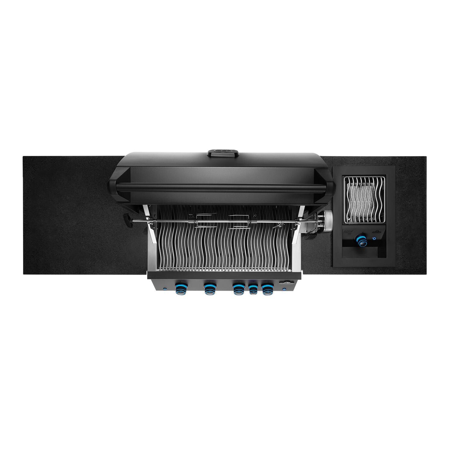 Napoleon ODK300-BIG32RBNMK-1 Oasis 300 7 1/2 Ft Outdoor Kitchen Island w/ Natural Gas Grill & Side Burner - Top Burners Off - White Background thumbnail