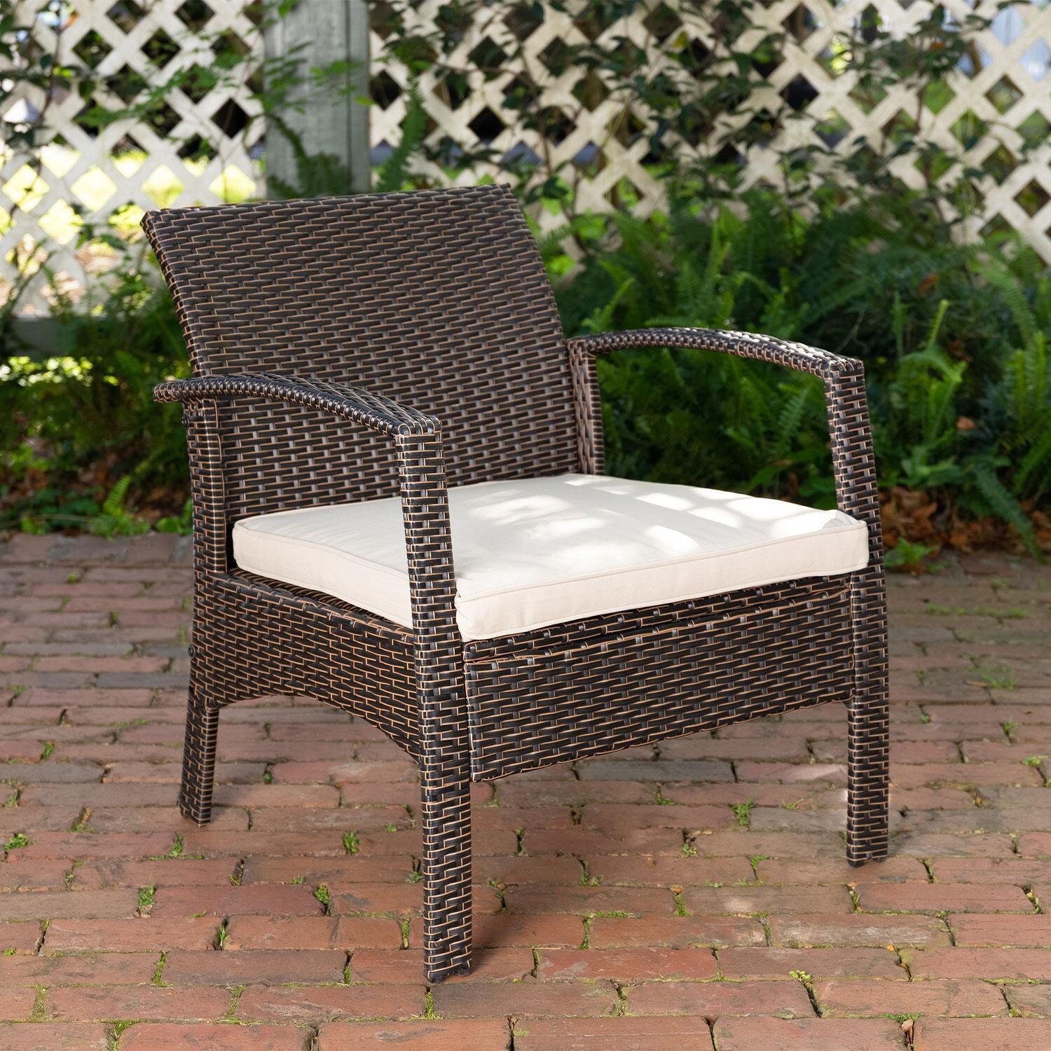 WestCay 62776 Resin Wicker Patio Club Chair in Antique Bronze by Ultimate Patio - On Patio - Lifestyle thumbnail