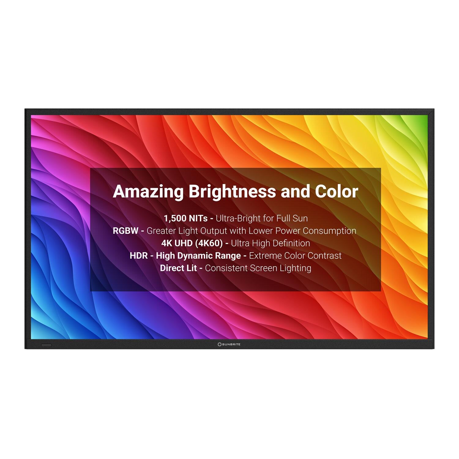 SunBriteTV SB-FS-65-BL Solis Series 65-in Full Sun 4K UHD HDR Outdoor TV - Screen Focus - Detail thumbnail