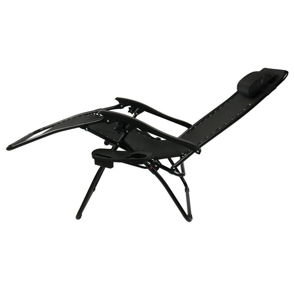 Ultimate Patio 2 Piece Oversized Zero Gravity Lounge Chair Set W/ Cup Holders - Side View - White Background thumbnail