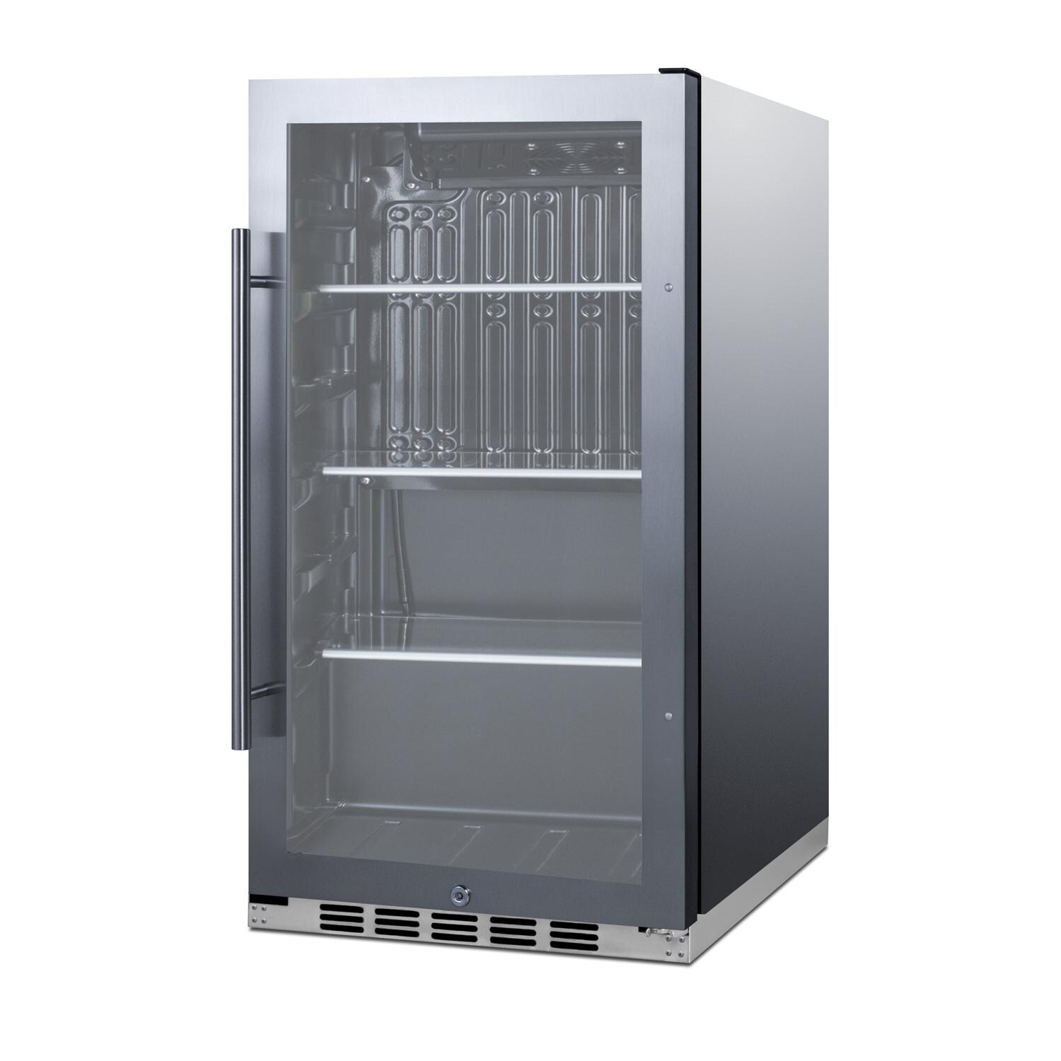 Summit SCR1932BH34CSS 19-Inch 3.1 Cu. Ft. Shallow Depth Outdoor Compact Beverage Cooler - Side View thumbnail