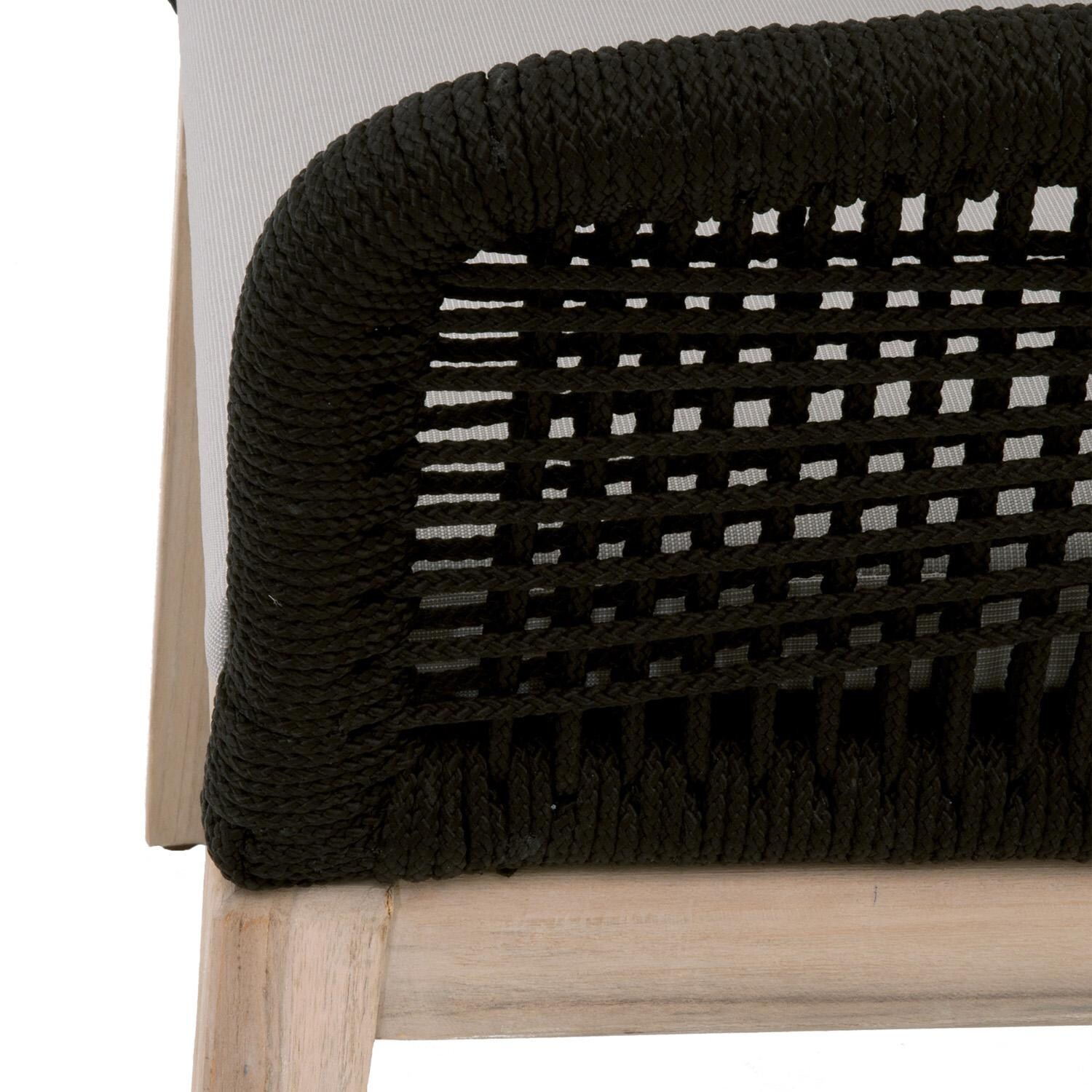 Lakeview Peninsula Way 2 Pc Woven Rope Dining Arm Chair in Black - Side Detail thumbnail