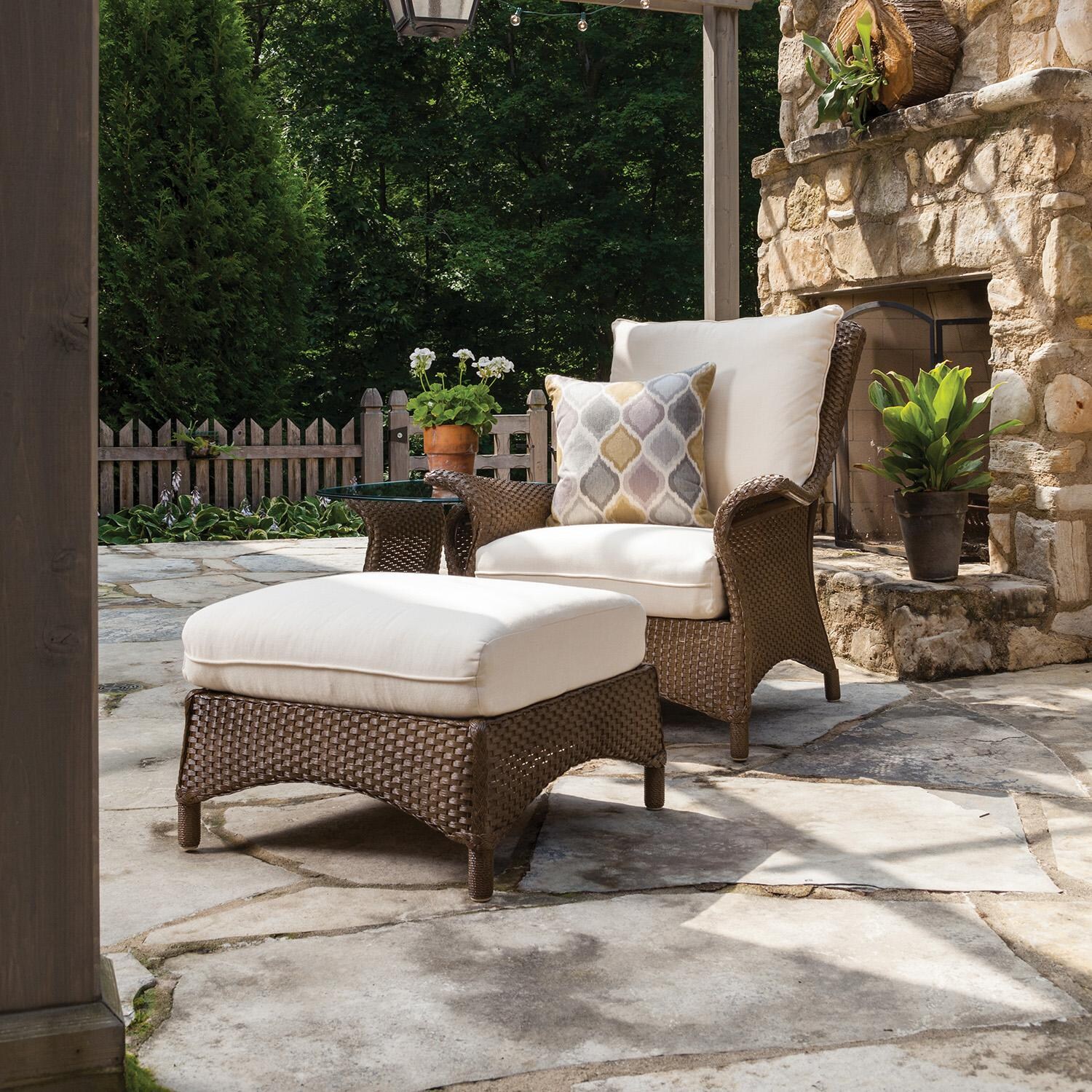 Lloyd Flanders Mandalay Lounge Chair - Shown with Ottoman thumbnail