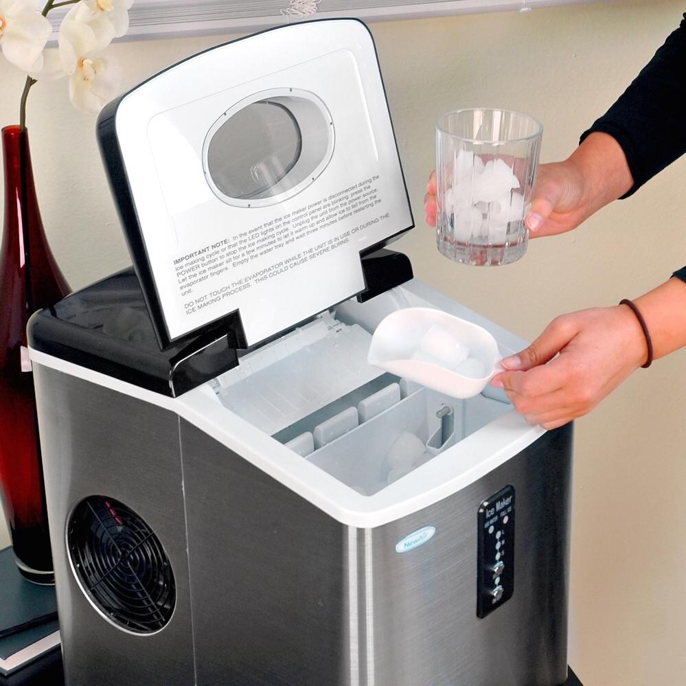 NewAir 28 Lb. Portable Ice Maker Stainless Steel AI100SS BBQGuys