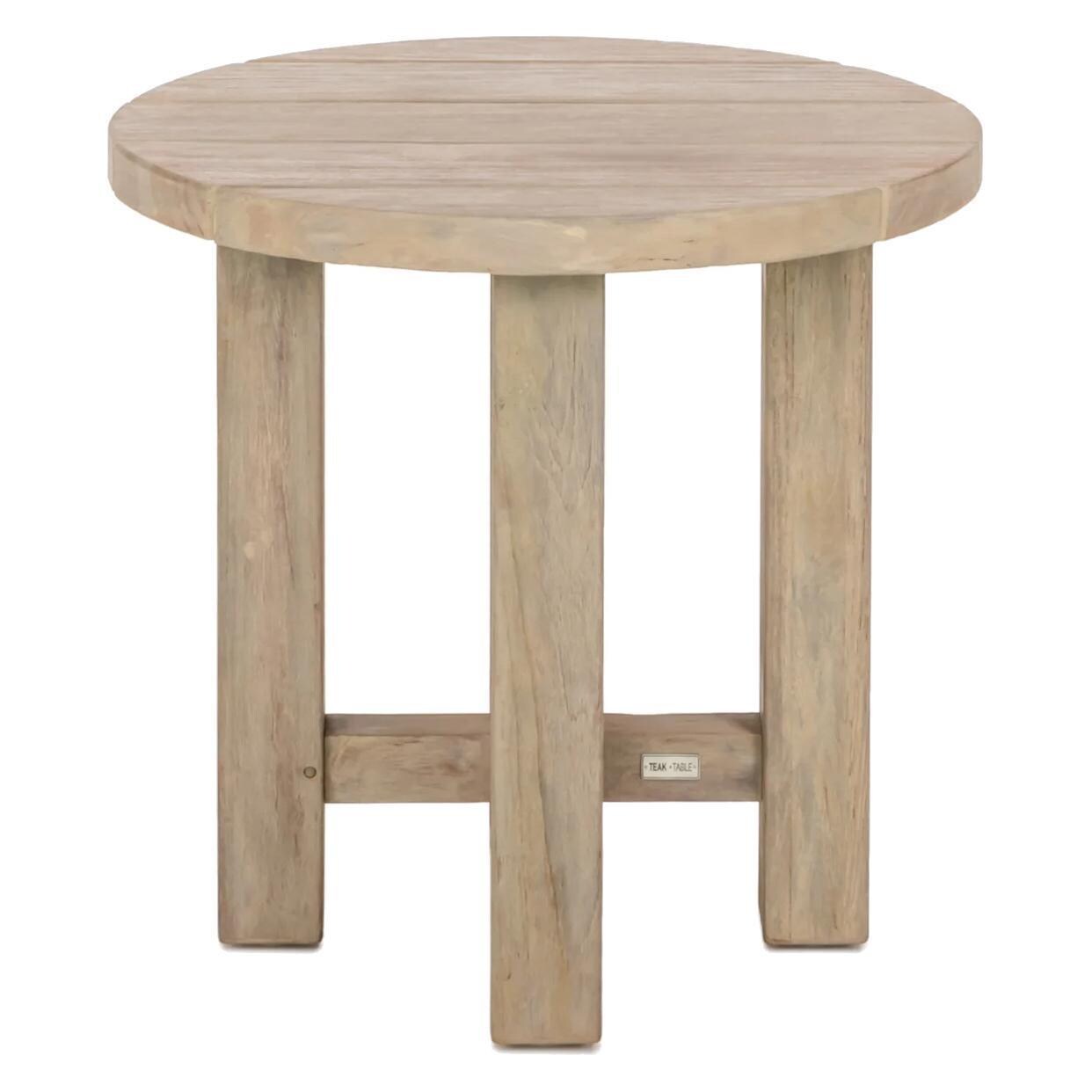 Teak + Table Monday 5 Piece Brushed Teak Patio Seating Set in Natural - End Table - White Background thumbnail