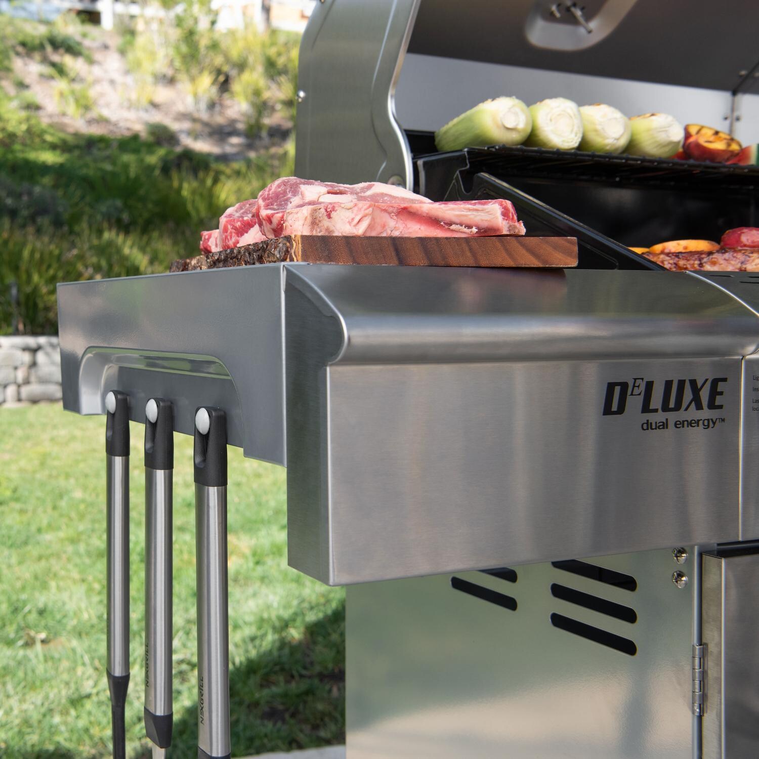 Nexgrill - 720-0958AE - Deluxe 27-Inch Propane Gas Grill On Cart With Infrared Side Burner - Side Shelf Prep Area thumbnail