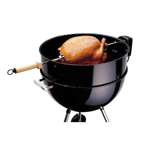 Weber Kettle Rotisserie For 22.5 Inch Charcoal Kettles - Shown on Grill thumbnail