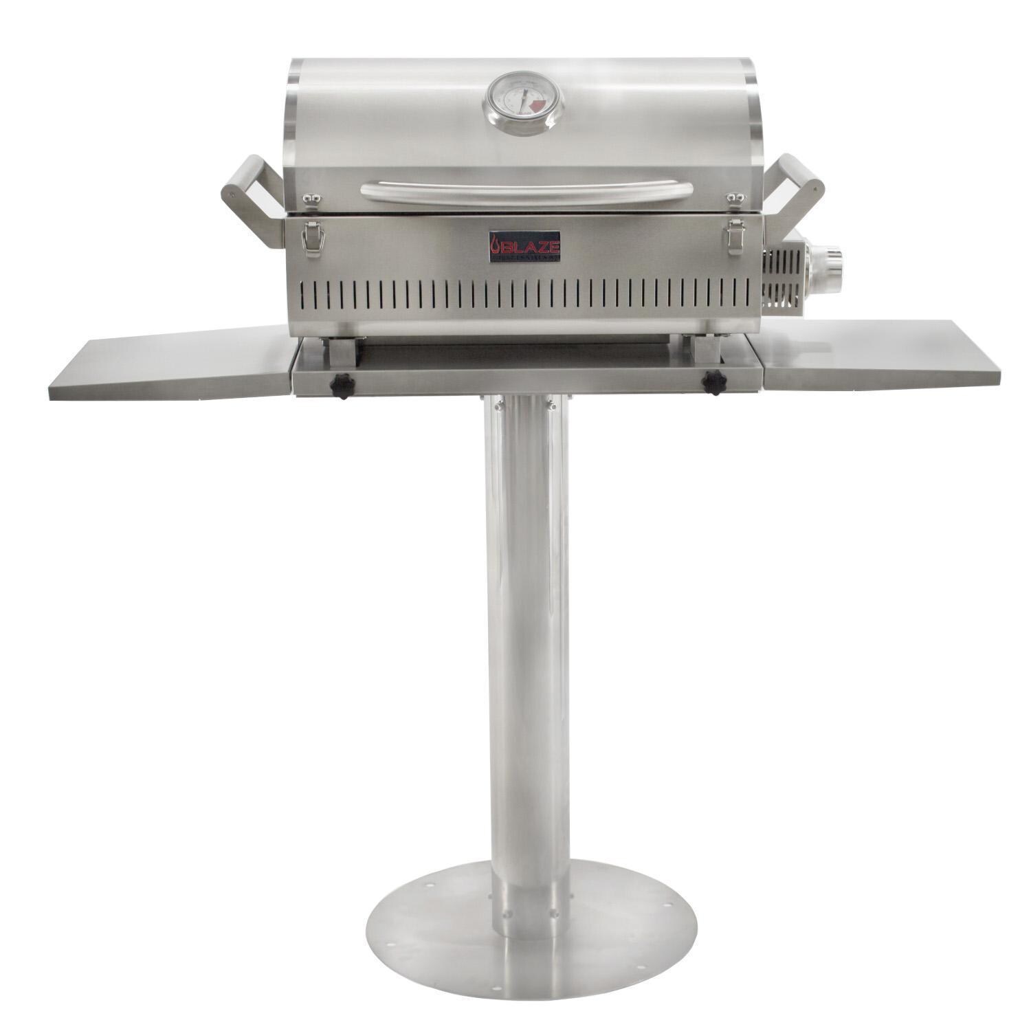 Blaze Professional LUX BLZ-1PRO-PRT-LP Portable Propane Gas Grill On Pedestal With Shelves - Grill & Pedestal Front thumbnail
