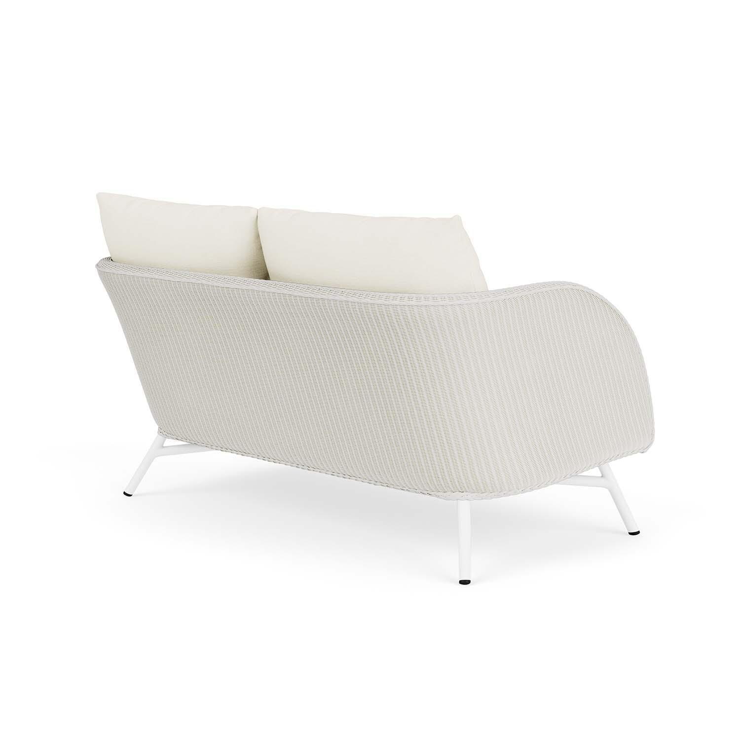 Lloyd Flanders Essence Loveseat W/Sailcloth Salt Fabric - Matte White Finish - Back Right thumbnail
