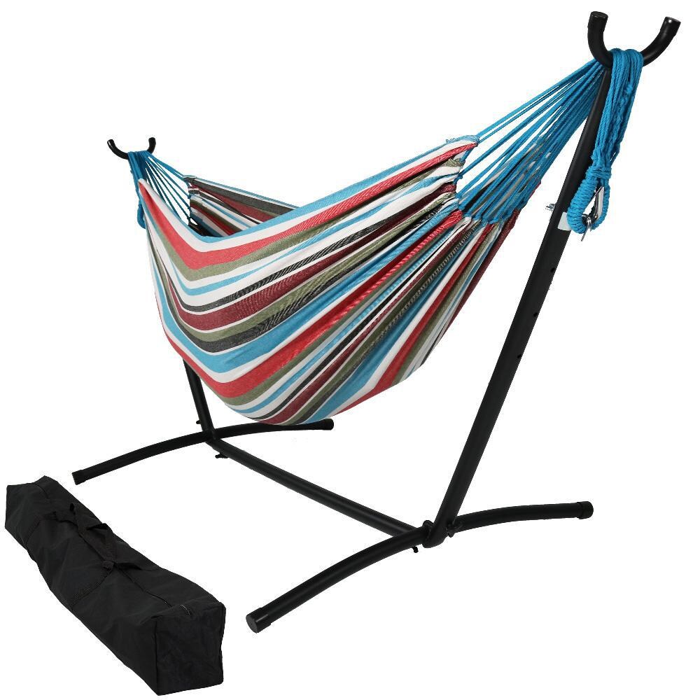 Ultimate Patio Brazilian Double Hammock w/ Stand - Cool Breeze