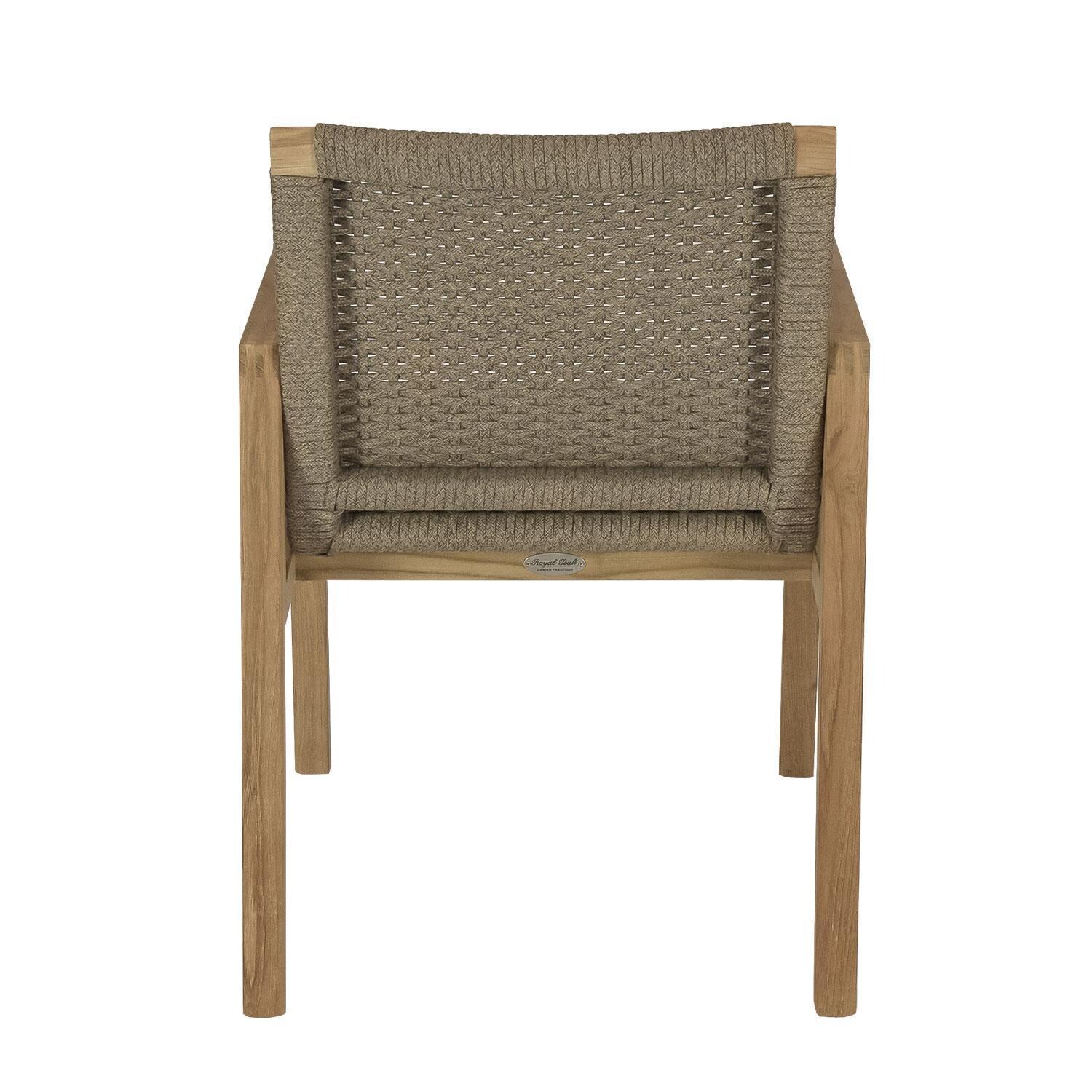 Admiral 5 Pc Counter Height Dining Set in Brown Sand by Royal Teak Collection - Dining Chair - Rear View - White Background thumbnail