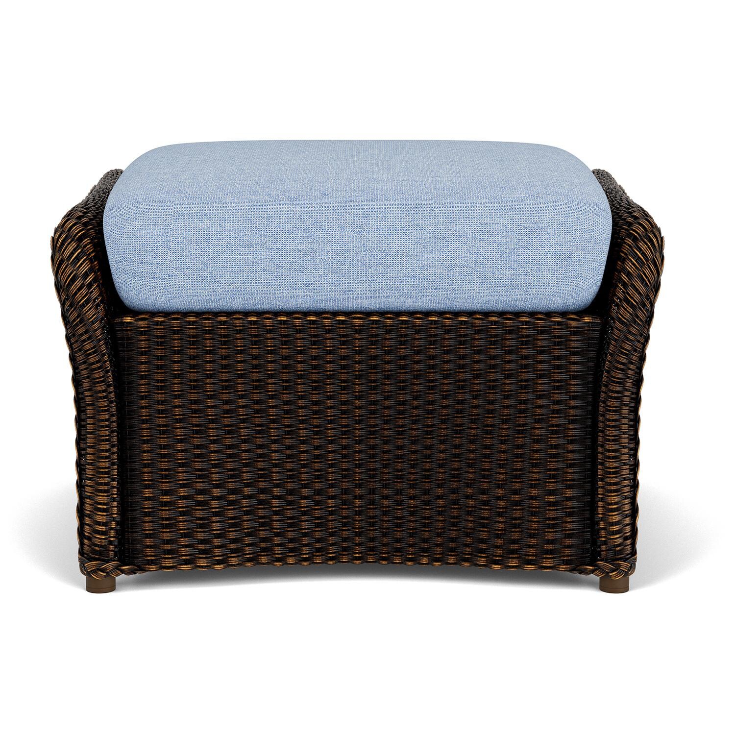Lloyd Flanders Weekend Retreat Woven Ottoman in Mink Finish W/ Demo Skyway Fabric thumbnail