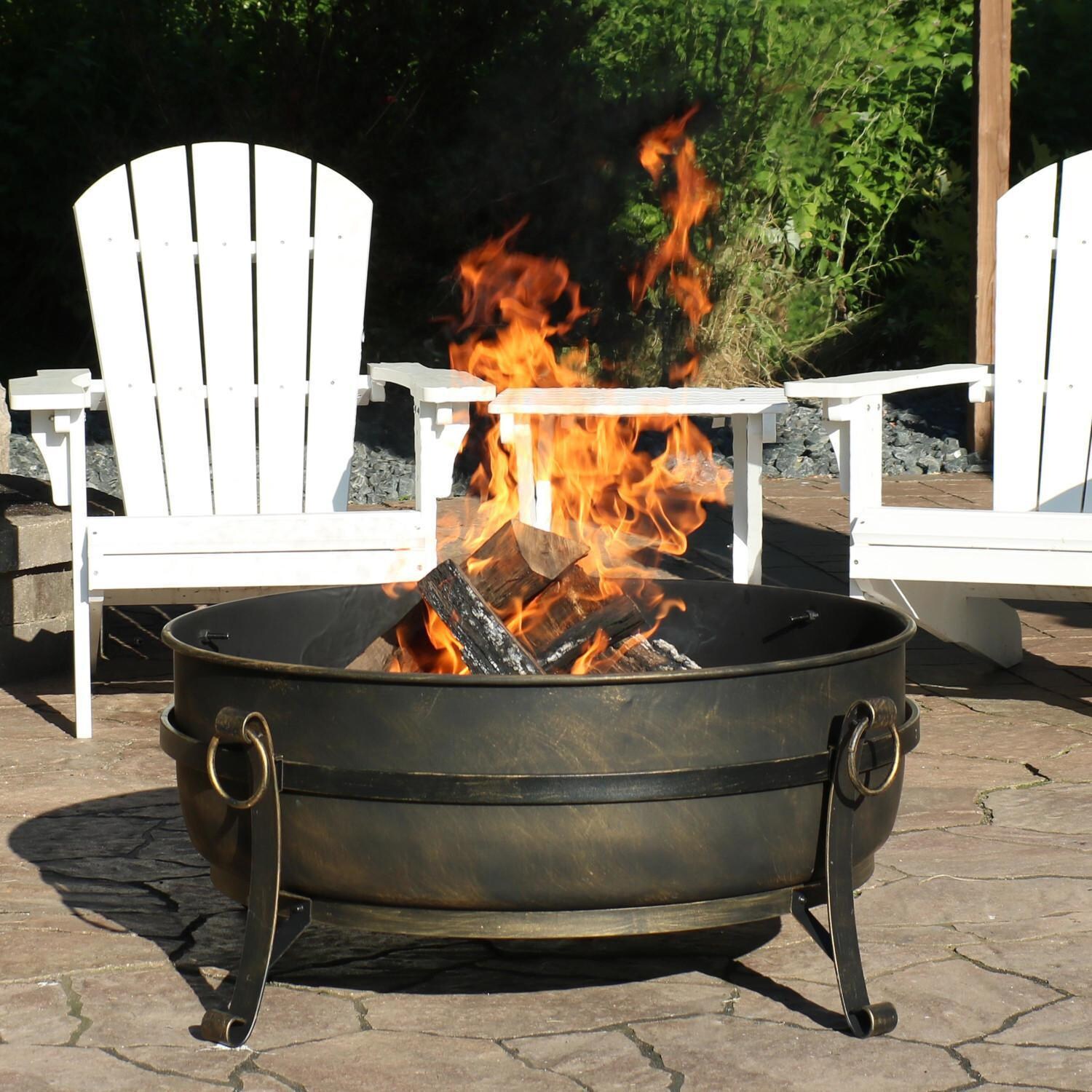 Ultimate Patio 40-Inch Steel Cauldron Wood Burning Fire Pit thumbnail