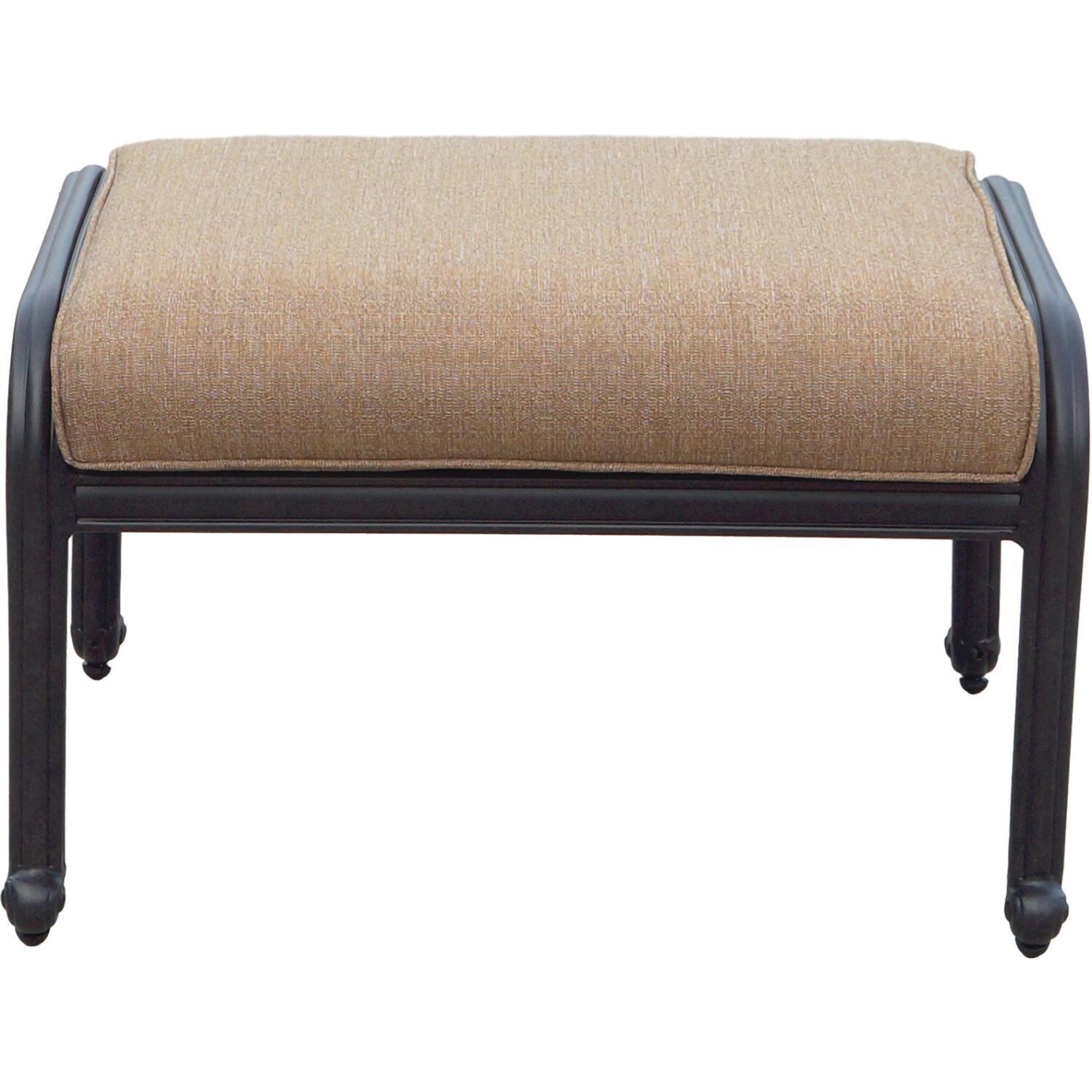 Darlee Santa Monica 6-Piece Patio Deep Seating Conversation Set with Cushions and 24 Inch Round End Table and 31 X 46 Inch Oval Coffee Table - Ottoman - White Background thumbnail