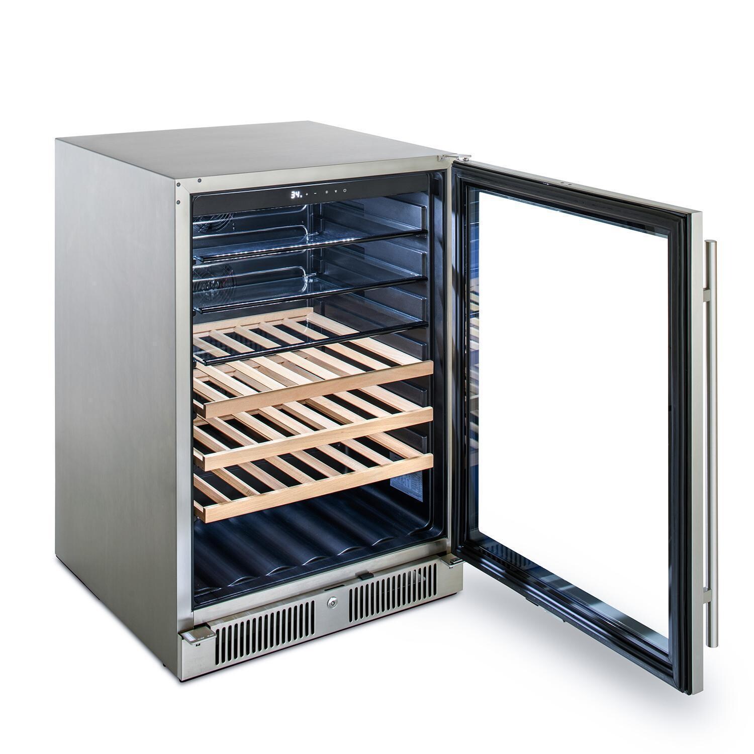 Blaze BLZ-GDBEV-5.5 24-in 5.5 Cu. Ft. Outdoor Rated Beverage Cooler - Side View w/ Door Open - White Background thumbnail