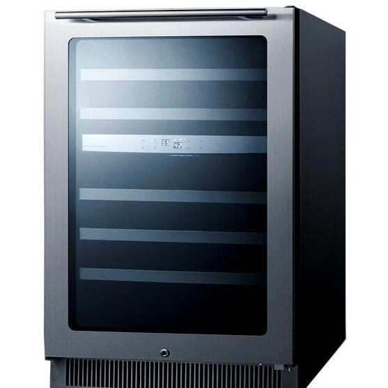 Summit Classic 46 Bottle Built-In / Freestanding Dual Zone Wine Cellar / Cooler - Stainless Steel - CL24WC2 thumbnail